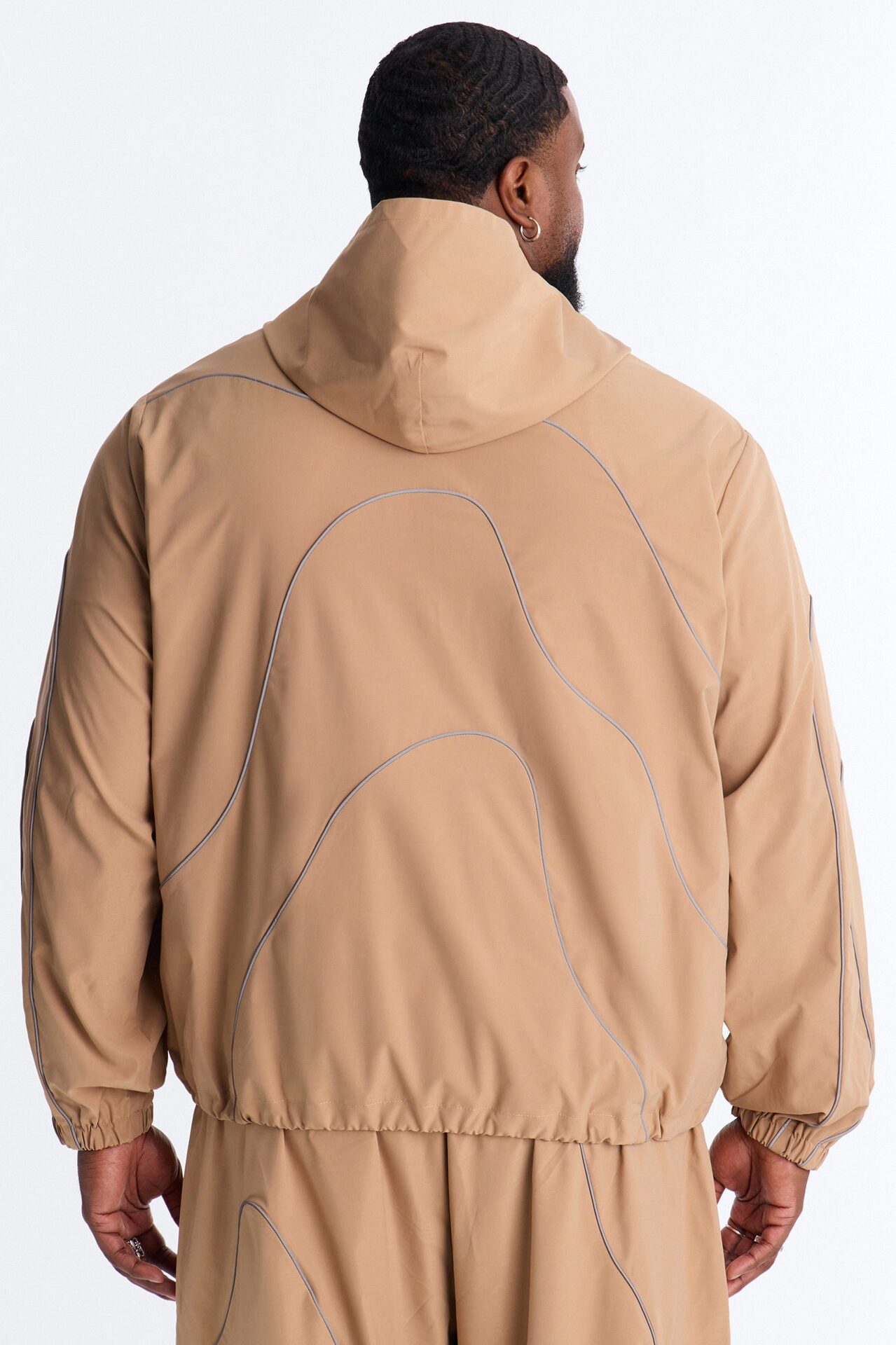 Futuristic Mode Track Jacket - Tan