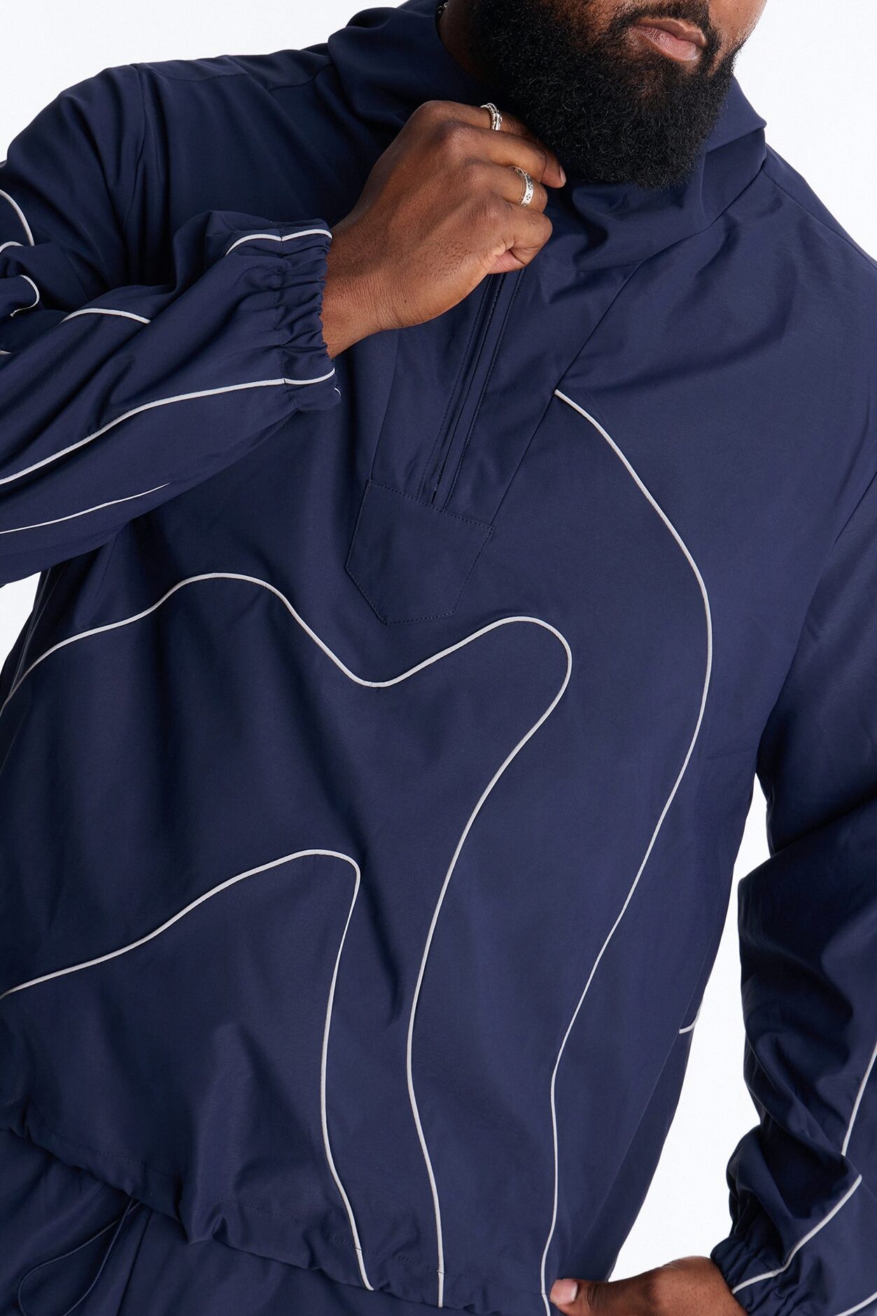 Futuristic Mode Track Jacket - Navy