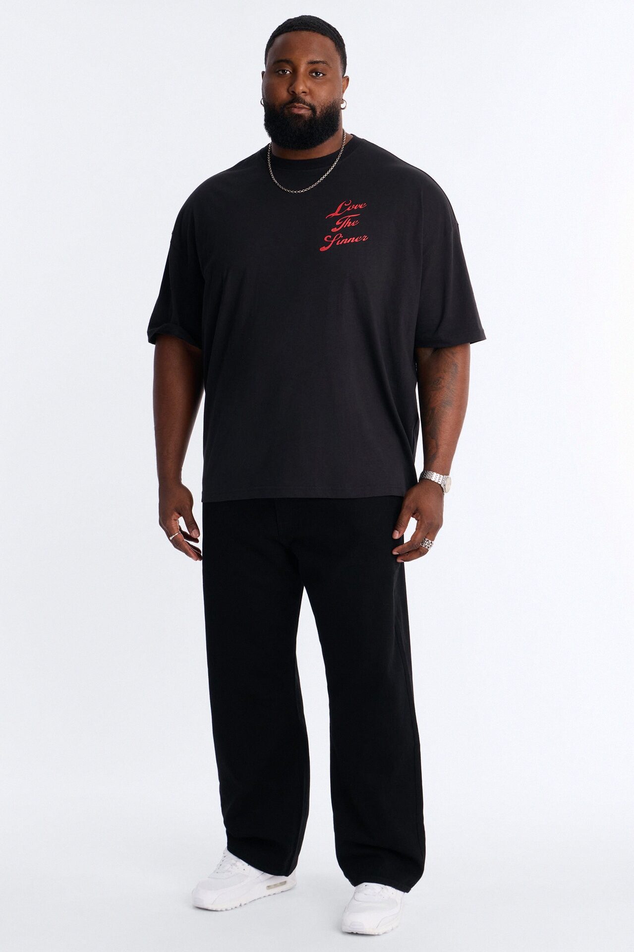 Love The Sinner Oversized Short Sleeve Tee - Black