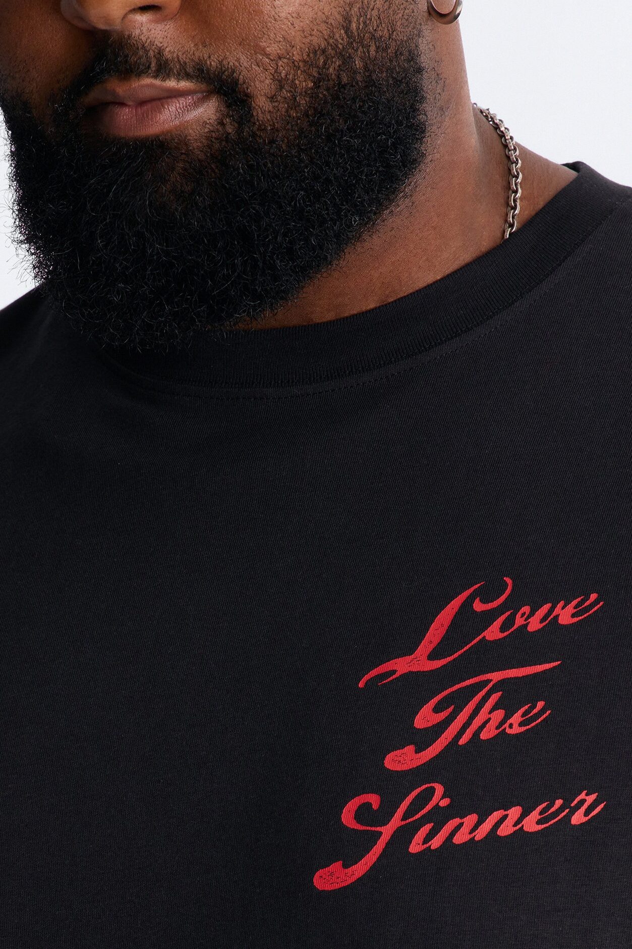 Love The Sinner Oversized Short Sleeve Tee - Black