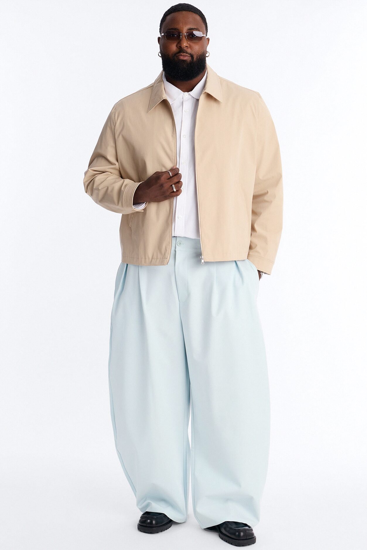 Barrel Bold Flow Trousers - Light Blue