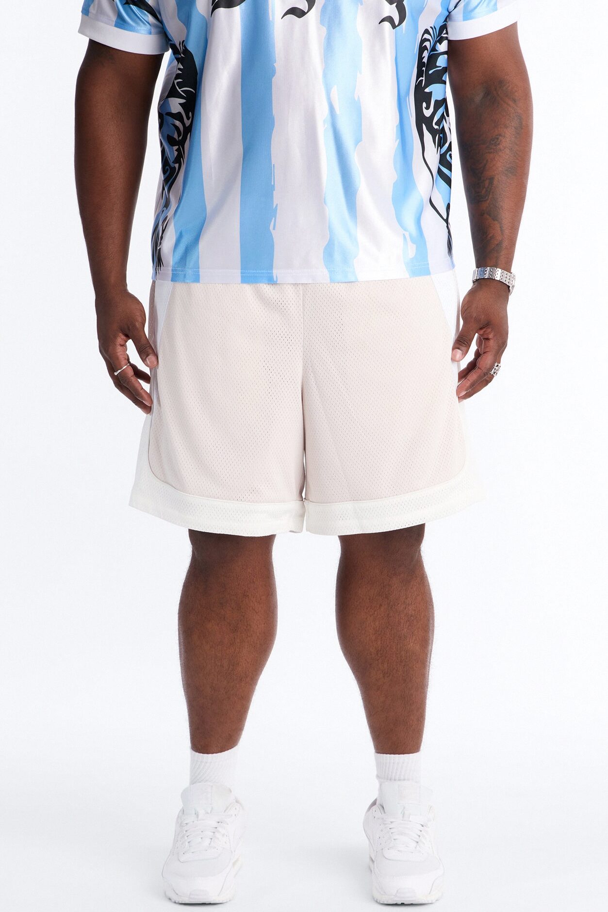 Marcello Relaxed Mesh Short - Cream/combo