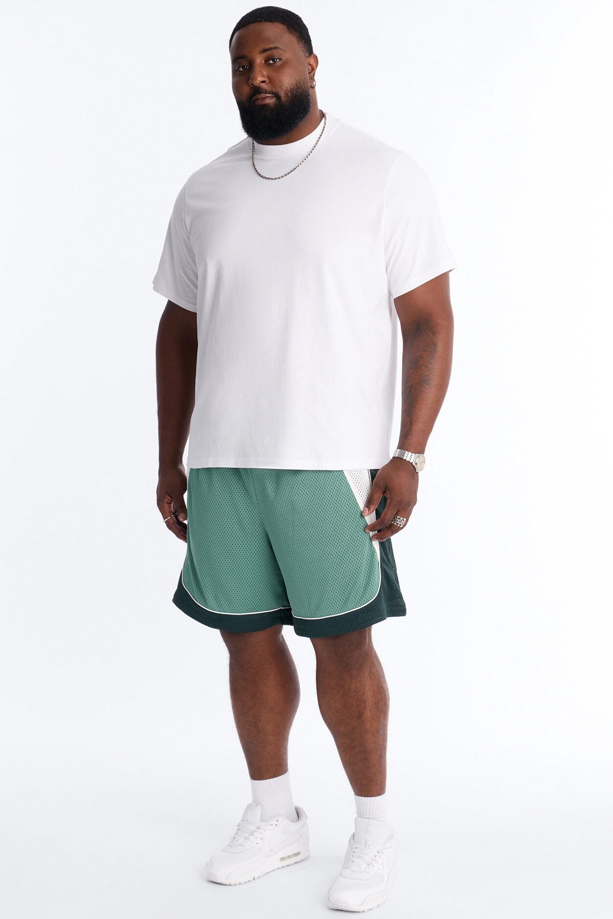 Marcello Relaxed Mesh Short - Green/combo