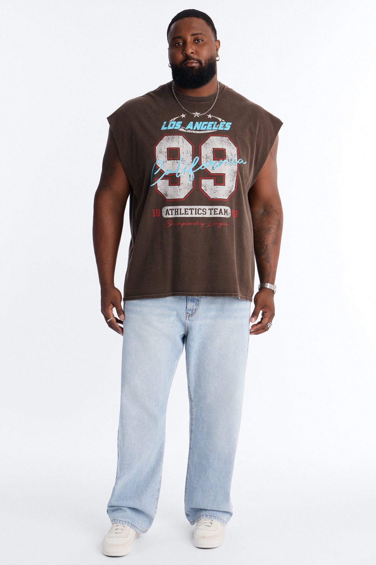 Los Angeles 99 Muscle Tee - Brown