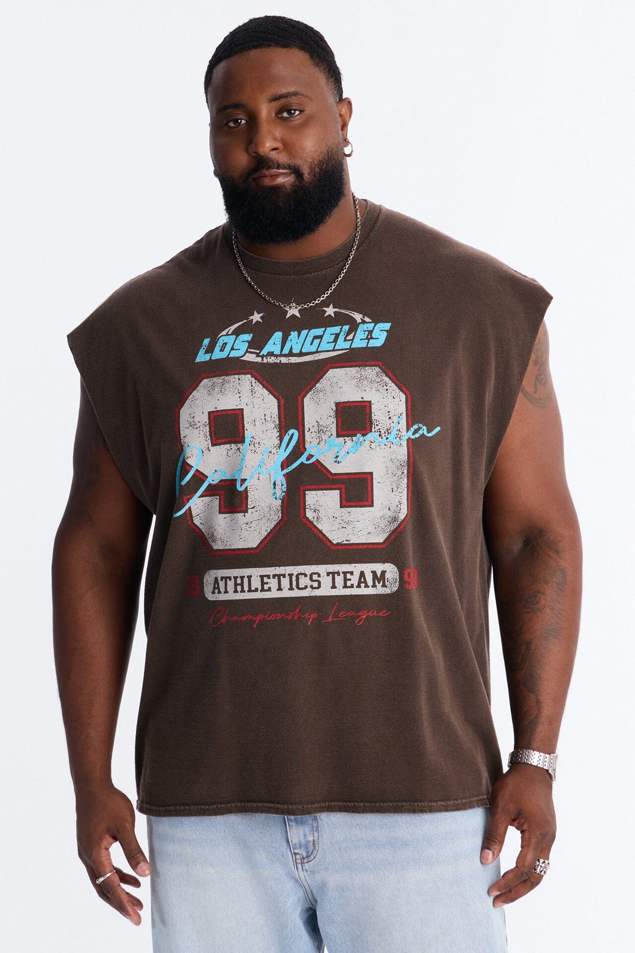 Los Angeles 99 Muscle Tee - Brown