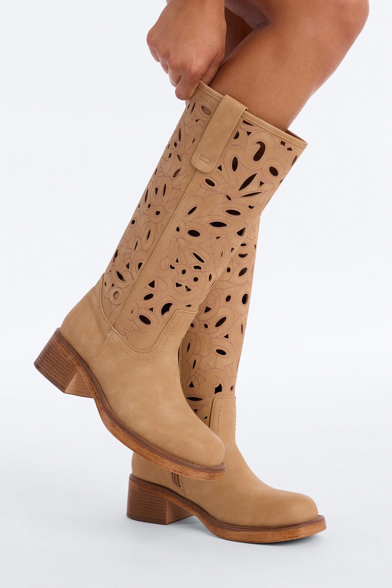Festival Knee High Boots - Tan