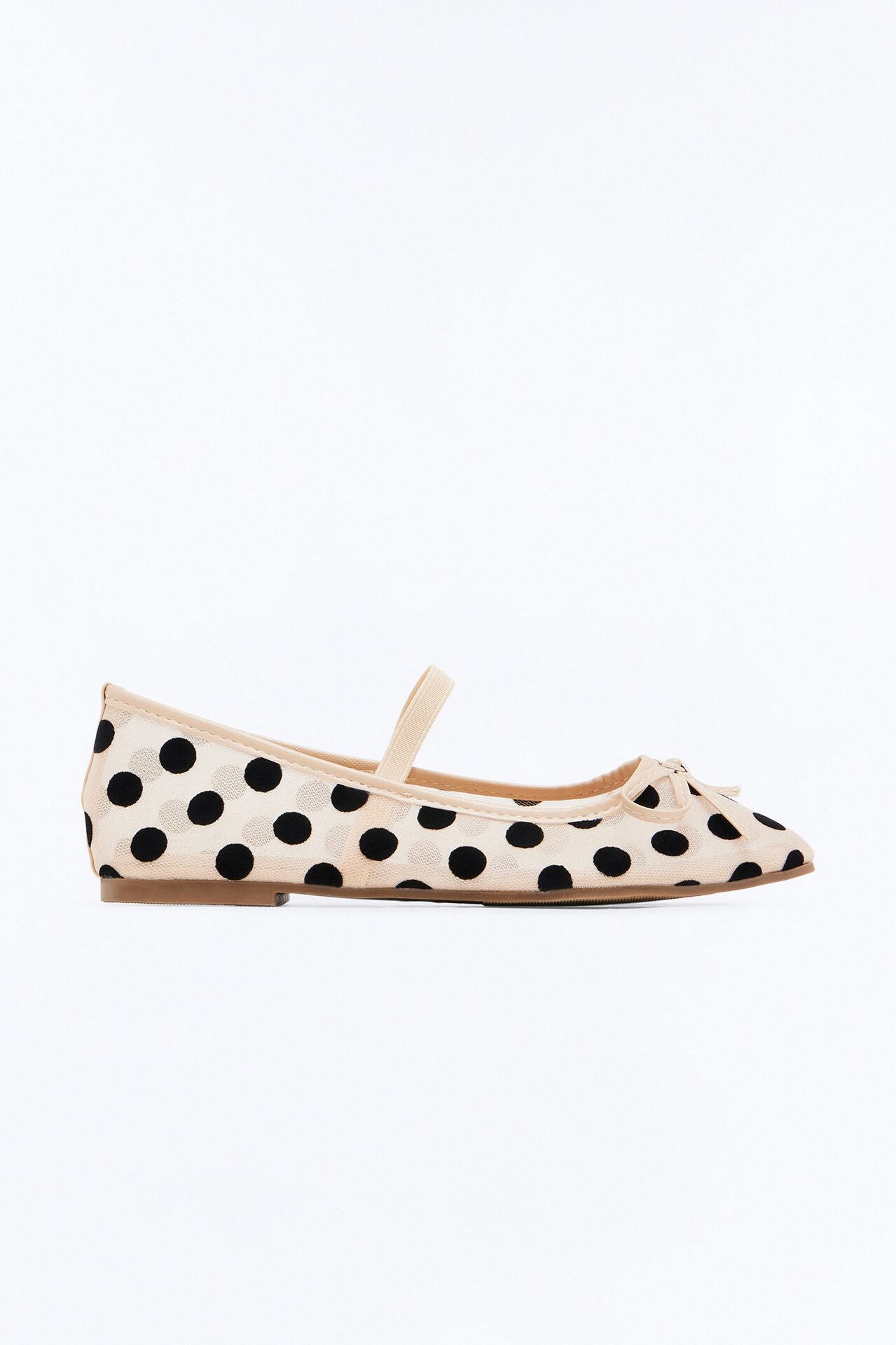 Mickie Bow Mesh Flats - Nude
