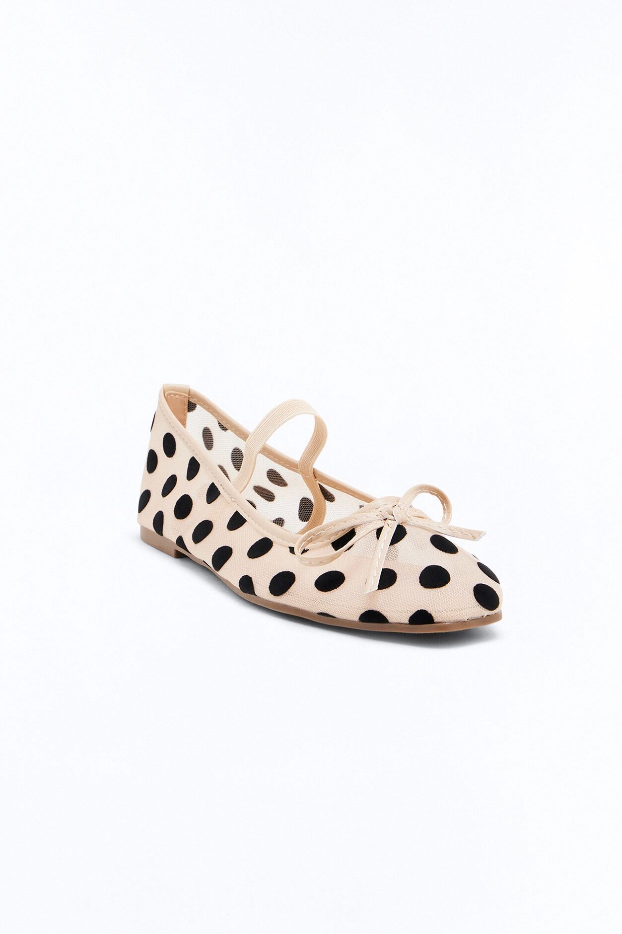 Mickie Bow Mesh Flats - Nude