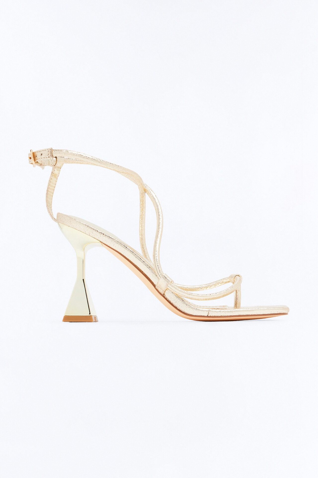 Revily Metallic Novelty Heels - Gold