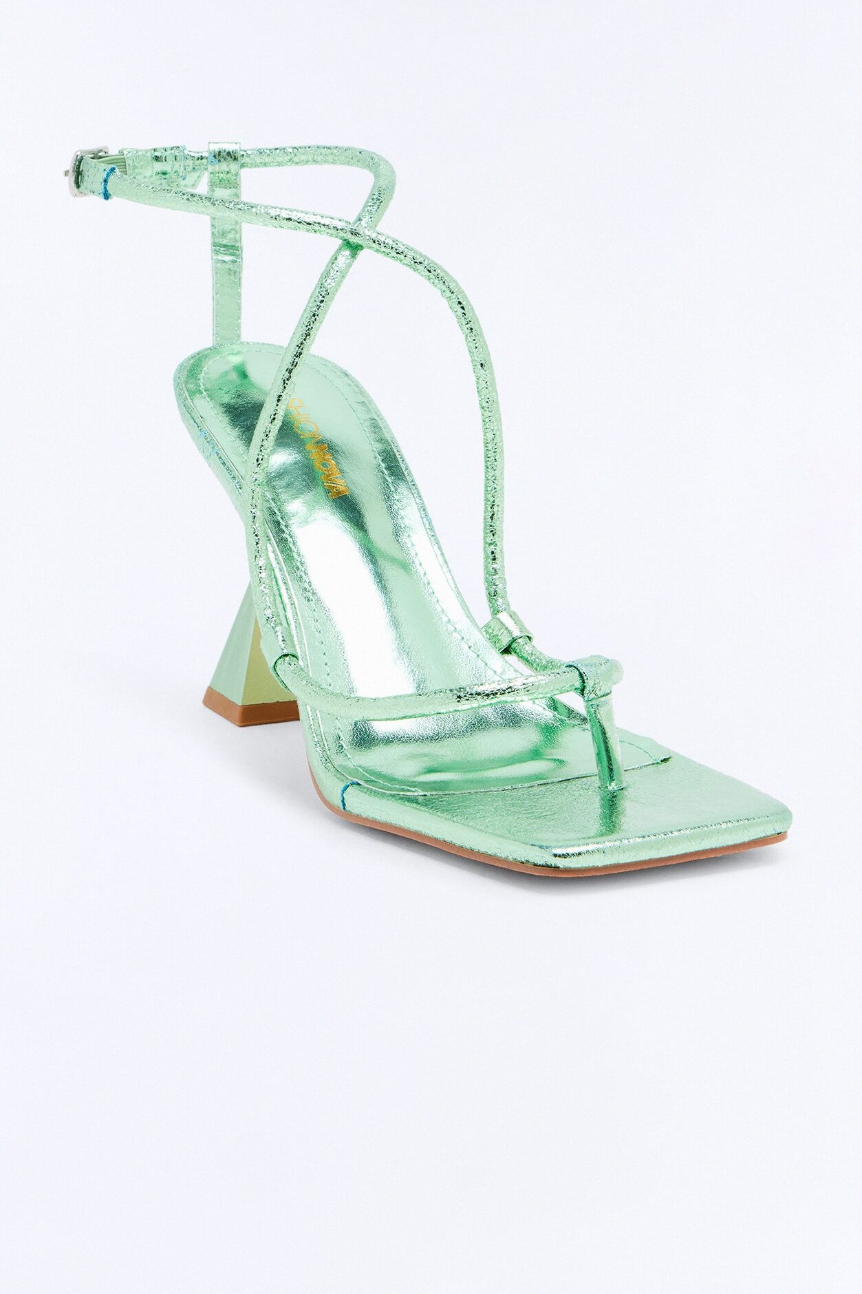 Revily Metallic Novelty Heels - Green