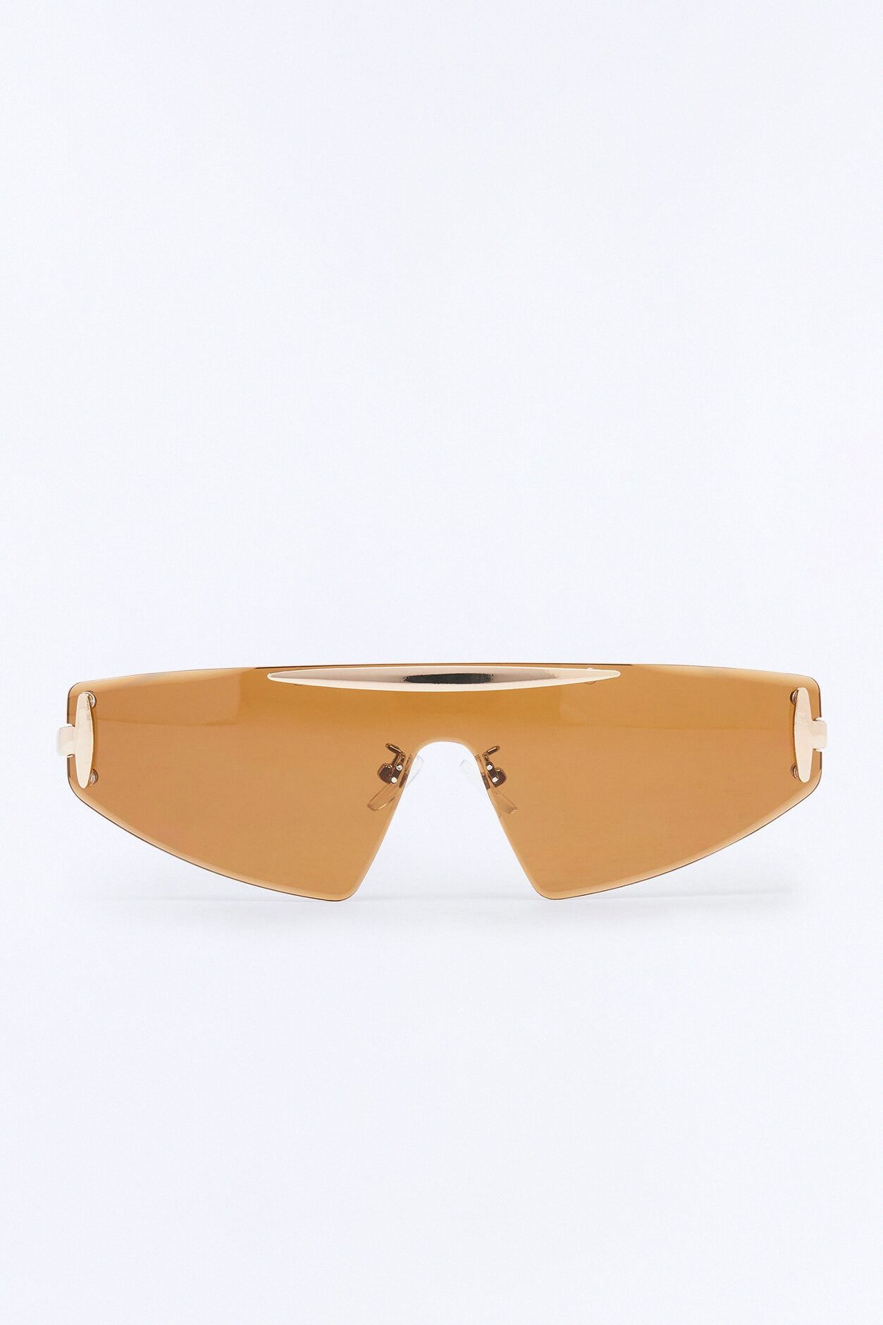 Between The Mirage Shield Sunglasses - Gold/Brown