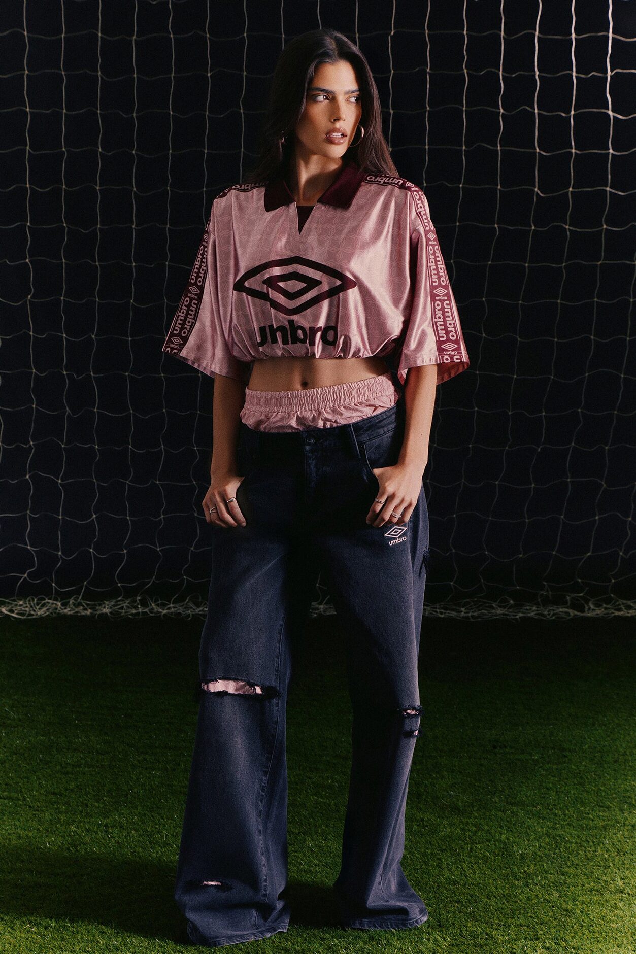 Umbro Girly Cropped Polo - Pink