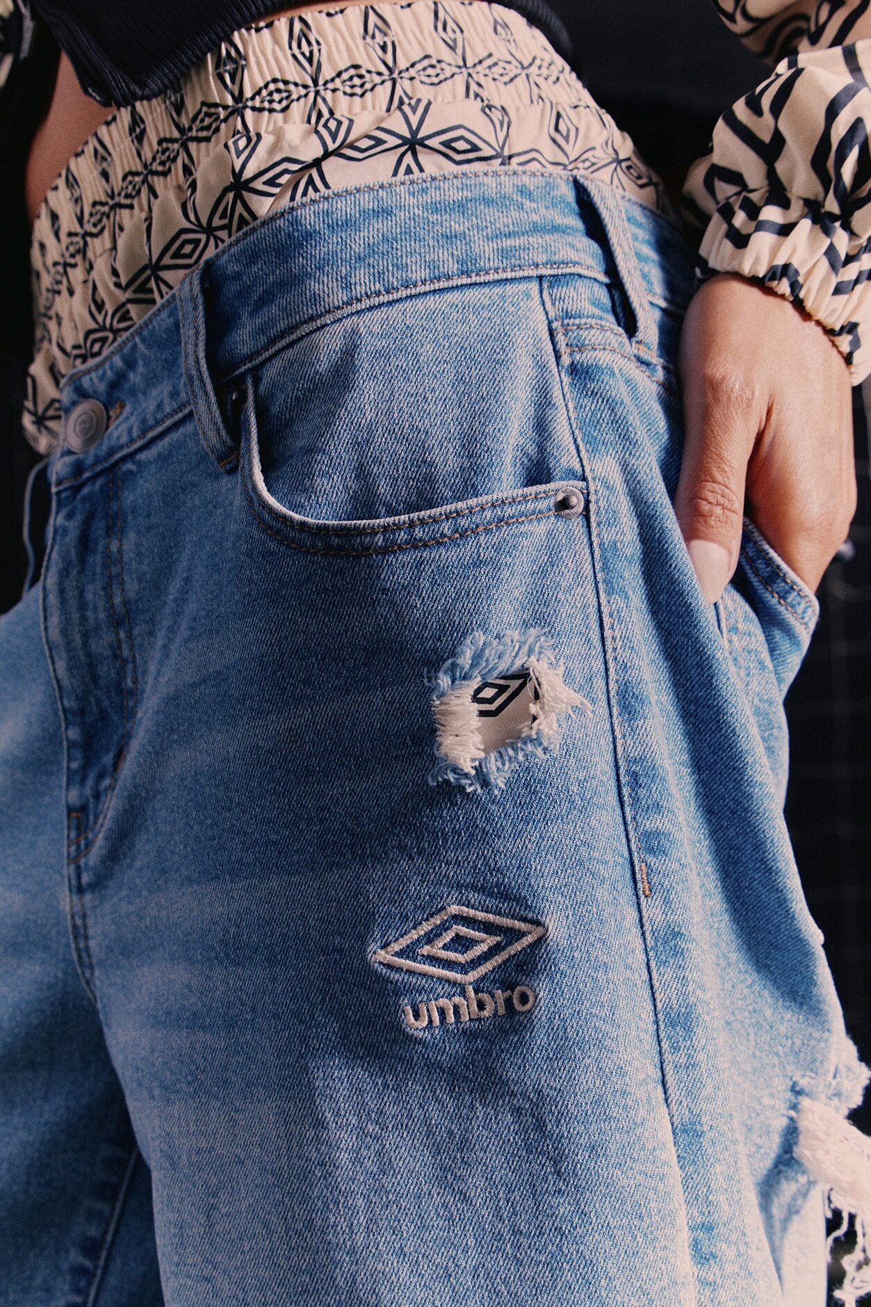 Umbro Boxer Wide Leg Jeans - Light Wash
