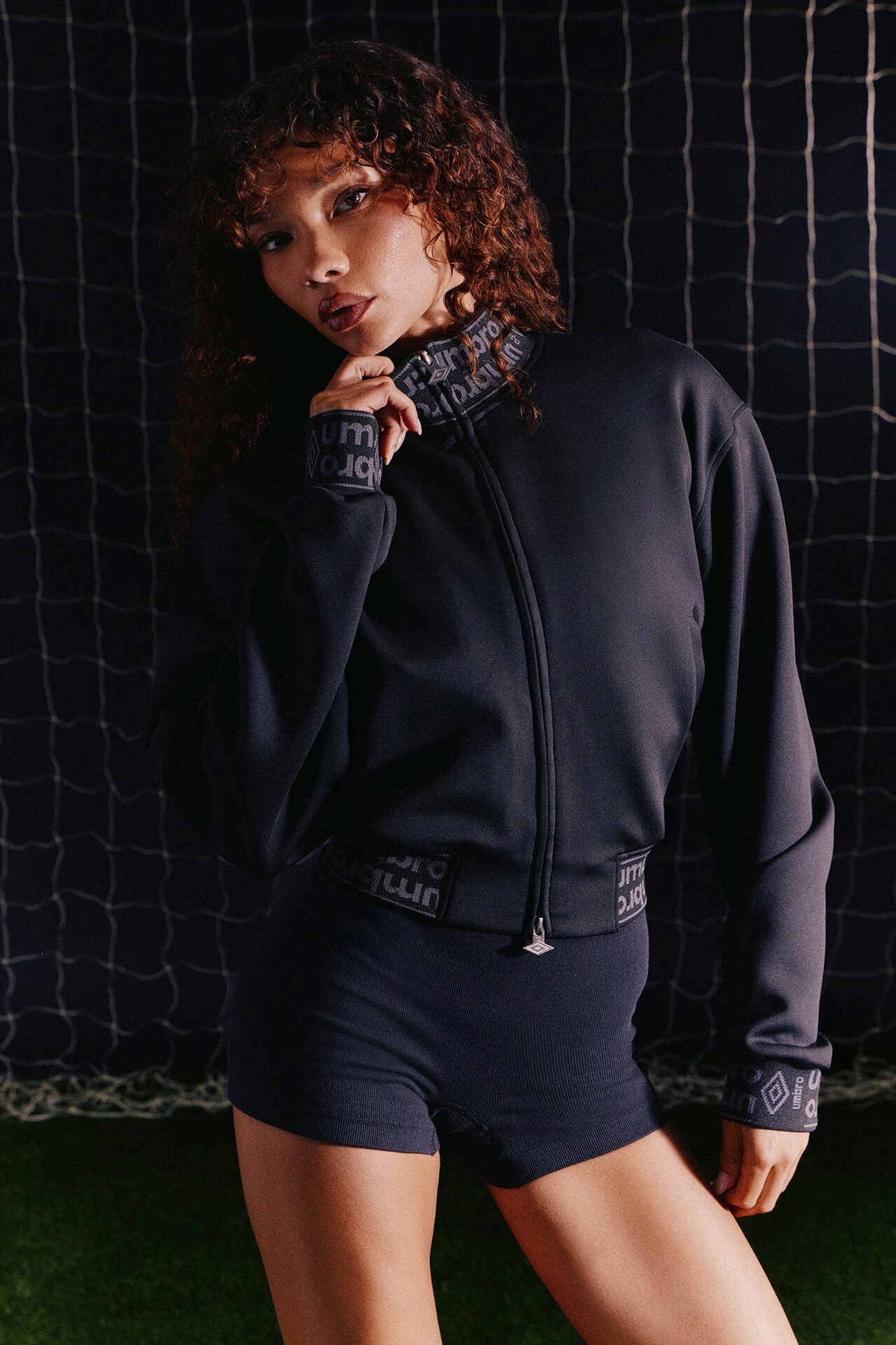 Umbro Mock Neck Scuba Zip Up Jacket - Black