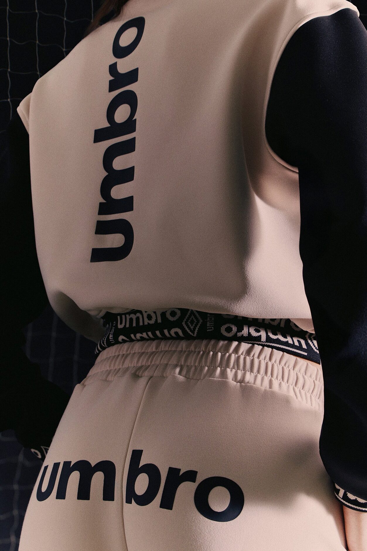 Umbro Mock Neck Scuba Zip Up Jacket - Cream/combo