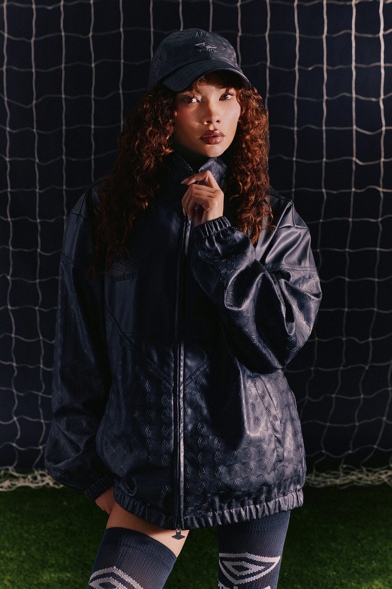 Umbro Oversized Faux Leather Jacket - Black