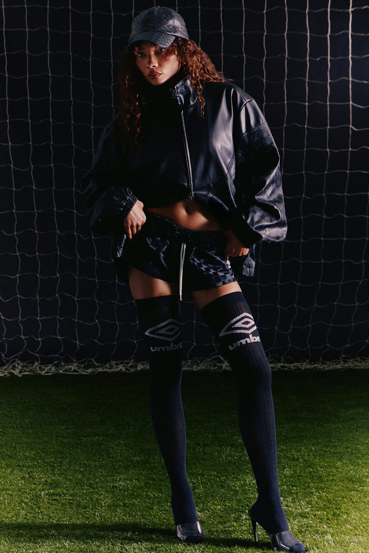 Umbro Checkered Athletic Soccer Shorts - Black
