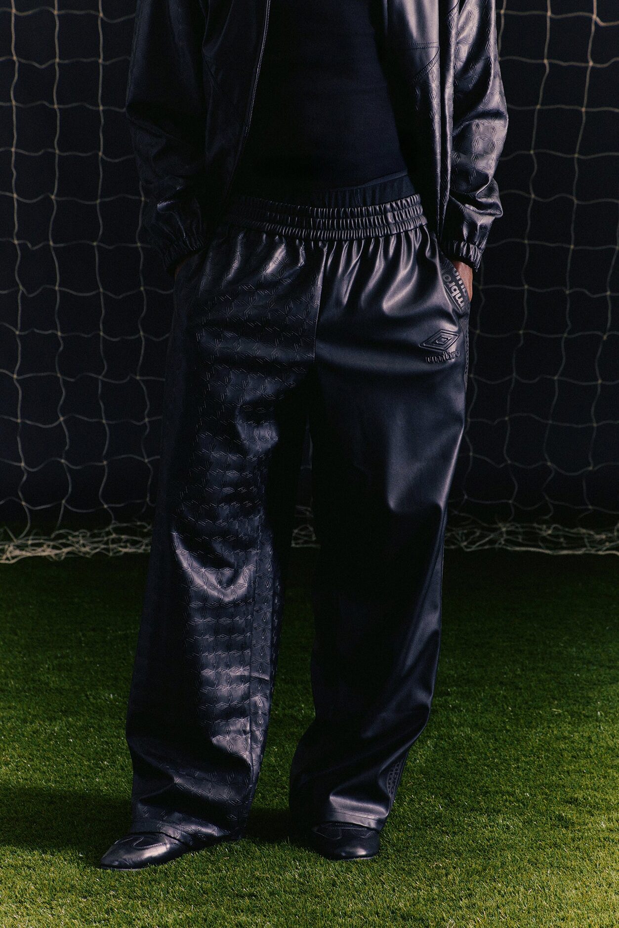 Umbro Faux Leather Track Pant - Black