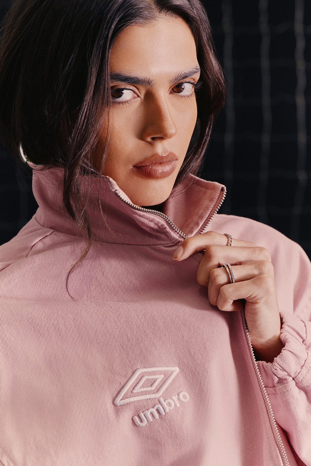 Umbro Denim High Neck Jacket - Pink