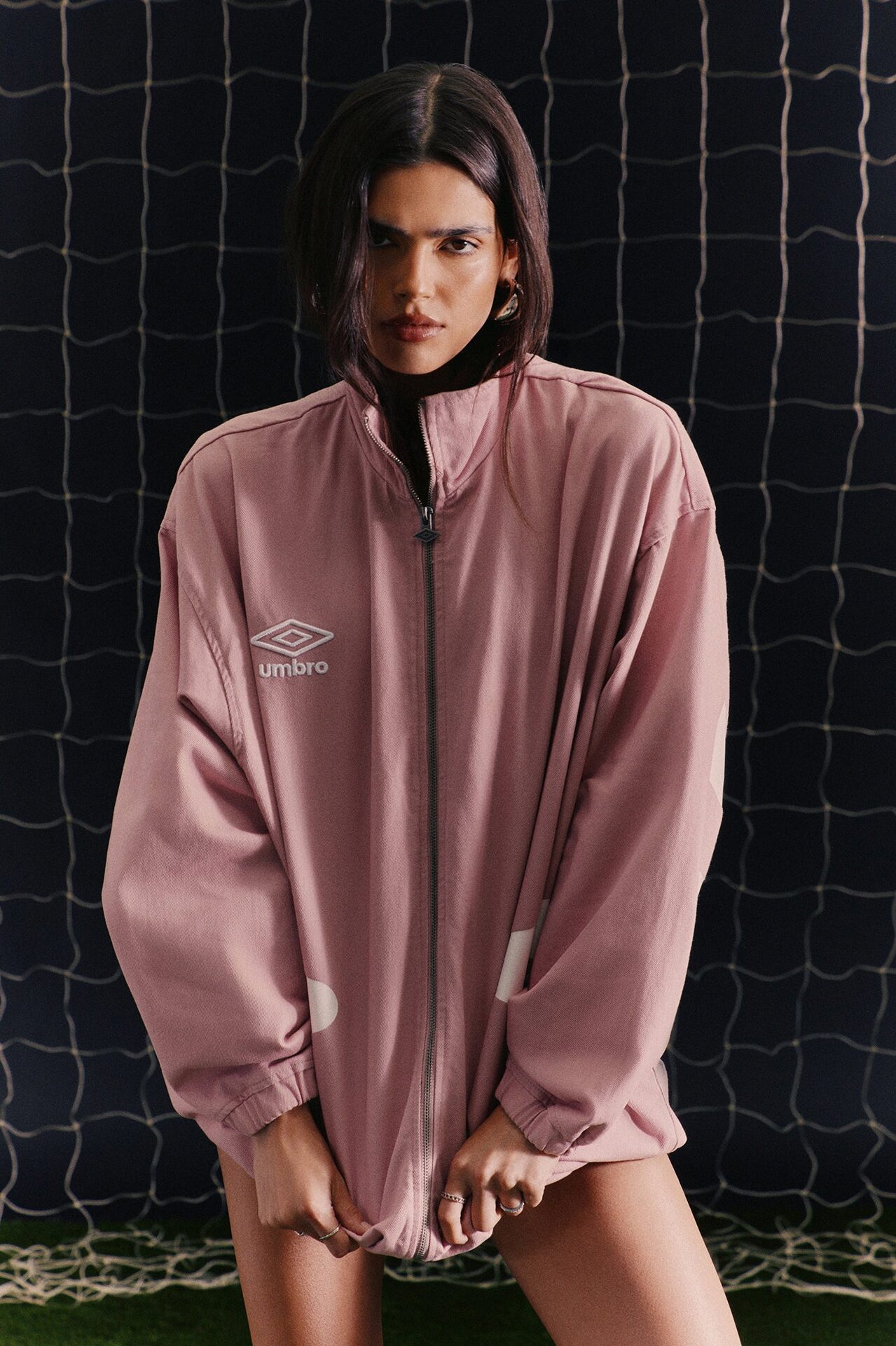 Umbro Denim High Neck Jacket - Pink