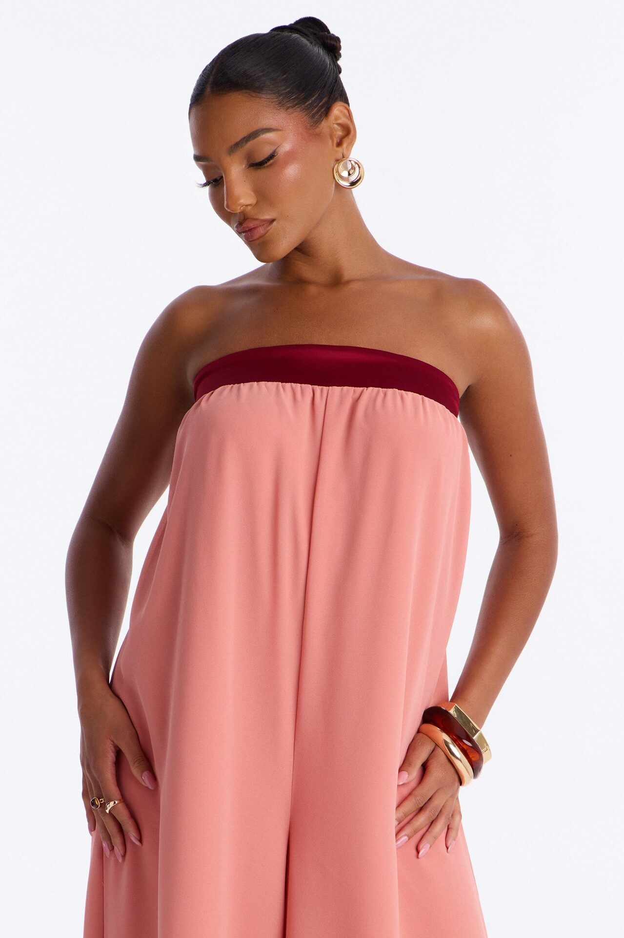 Celia Chiffon Wide Leg Jumpsuit - Pink
