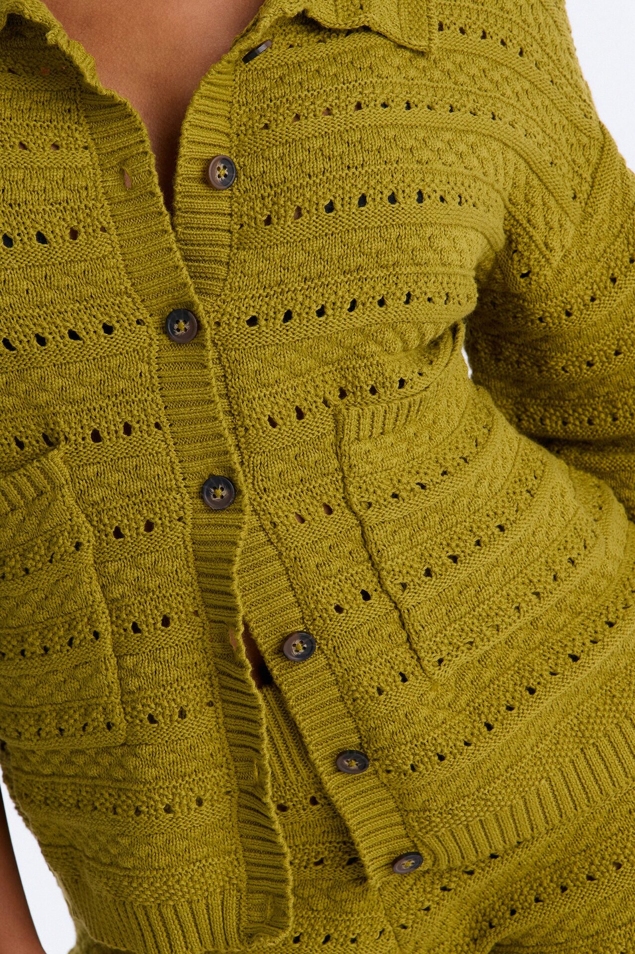 Free Spirit Crochet Short Set - Chartreuse