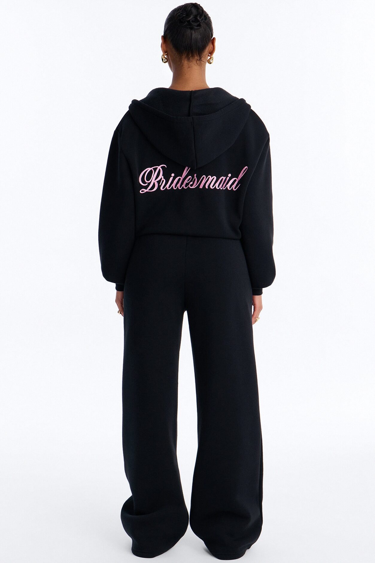 Bridesmaids Only Fleece Pant Set - Black/Pink