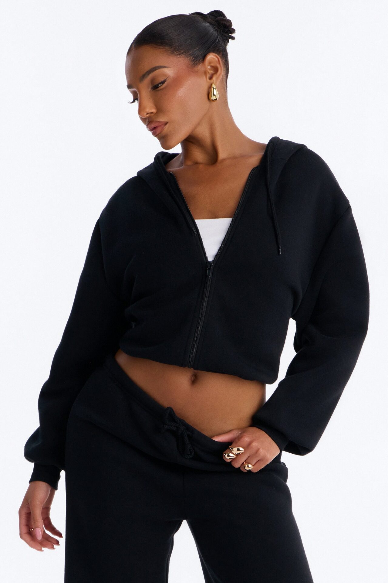 Wifey Era Fleece Pant Set - Black/White
