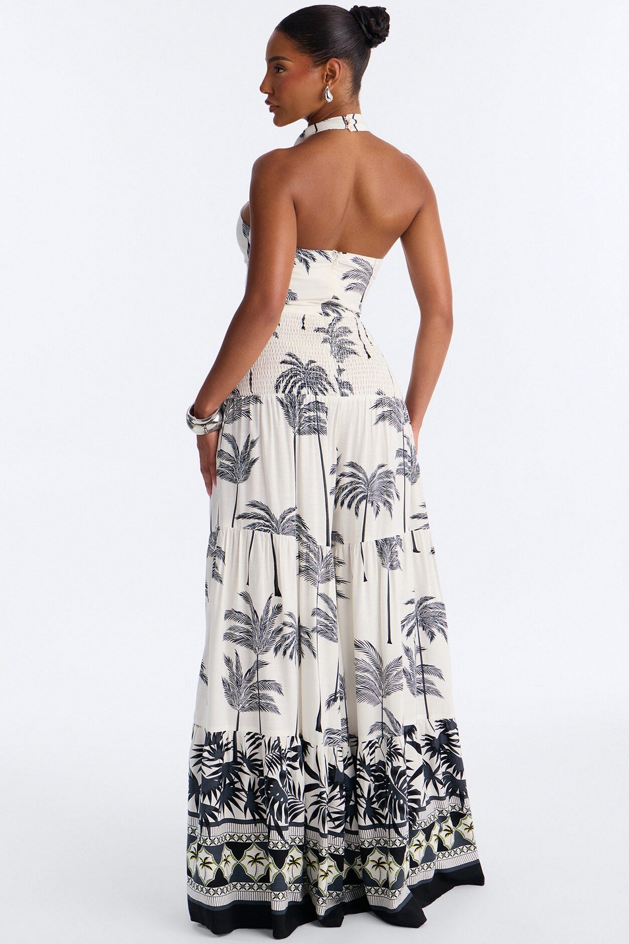 Trissa Tropical Halter Jumpsuit - Navy