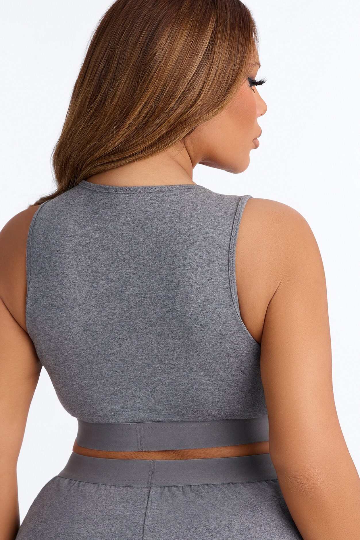 FN Mood High Neck Cotton Bra - Charcoal