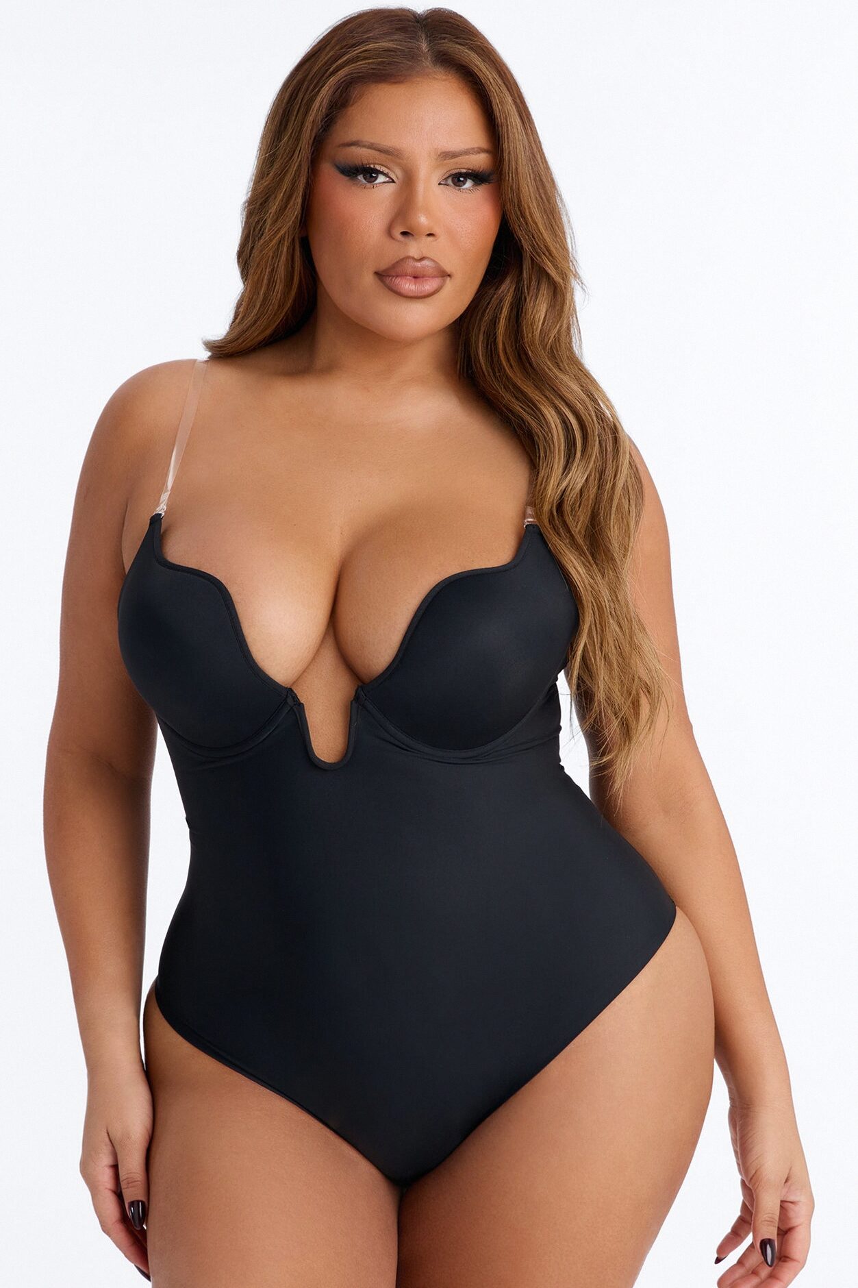 Second Skin Smoothing U-Plunge Bodysuit - Black