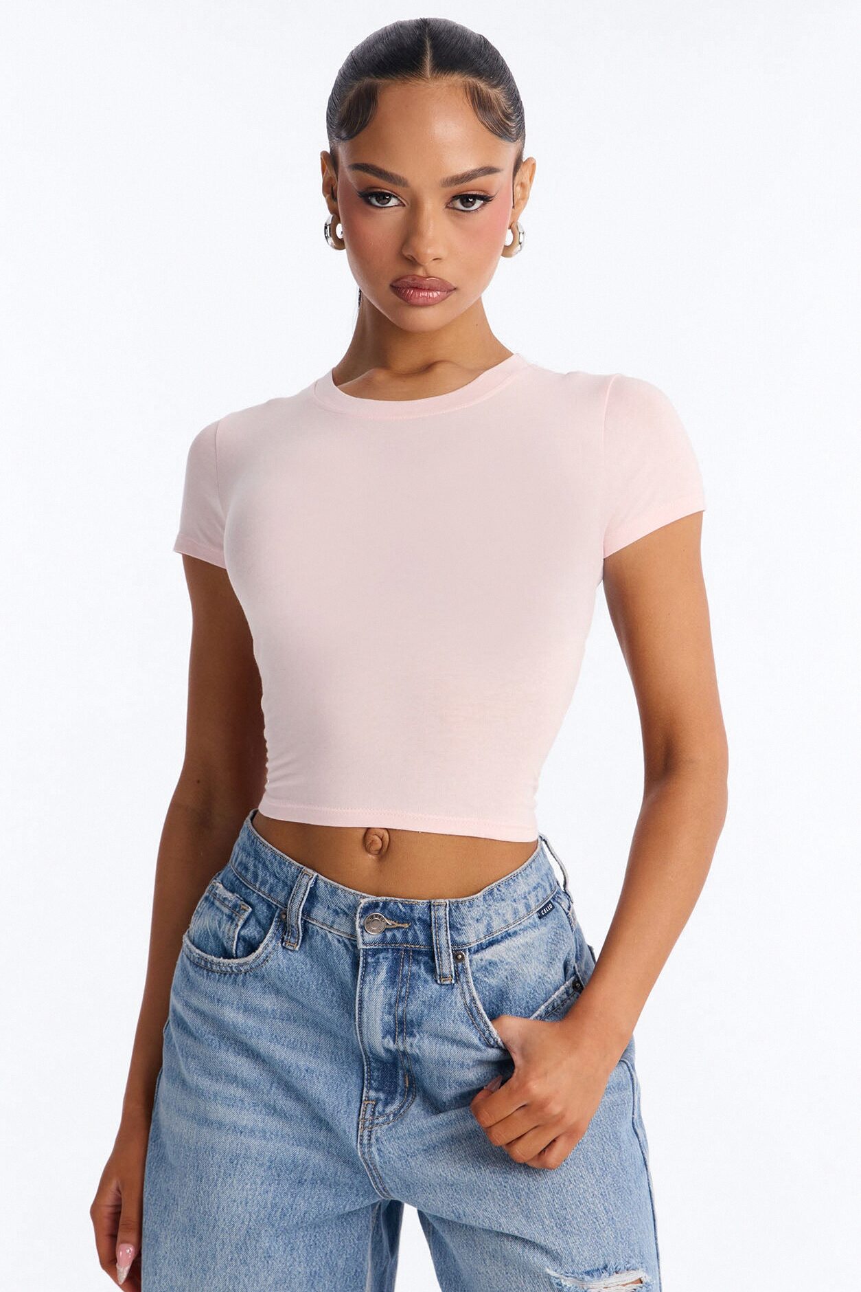 Judia Crew Neck Top - Pink