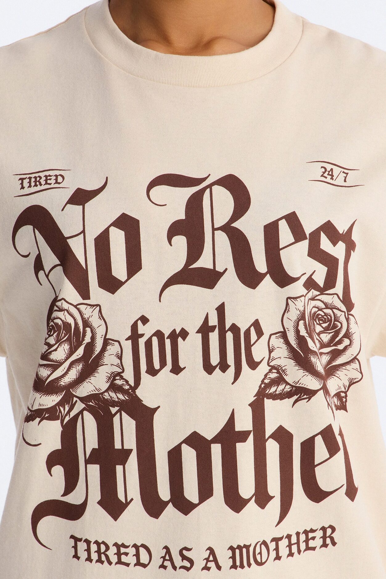 No Rest For Mother Tee - Cream
