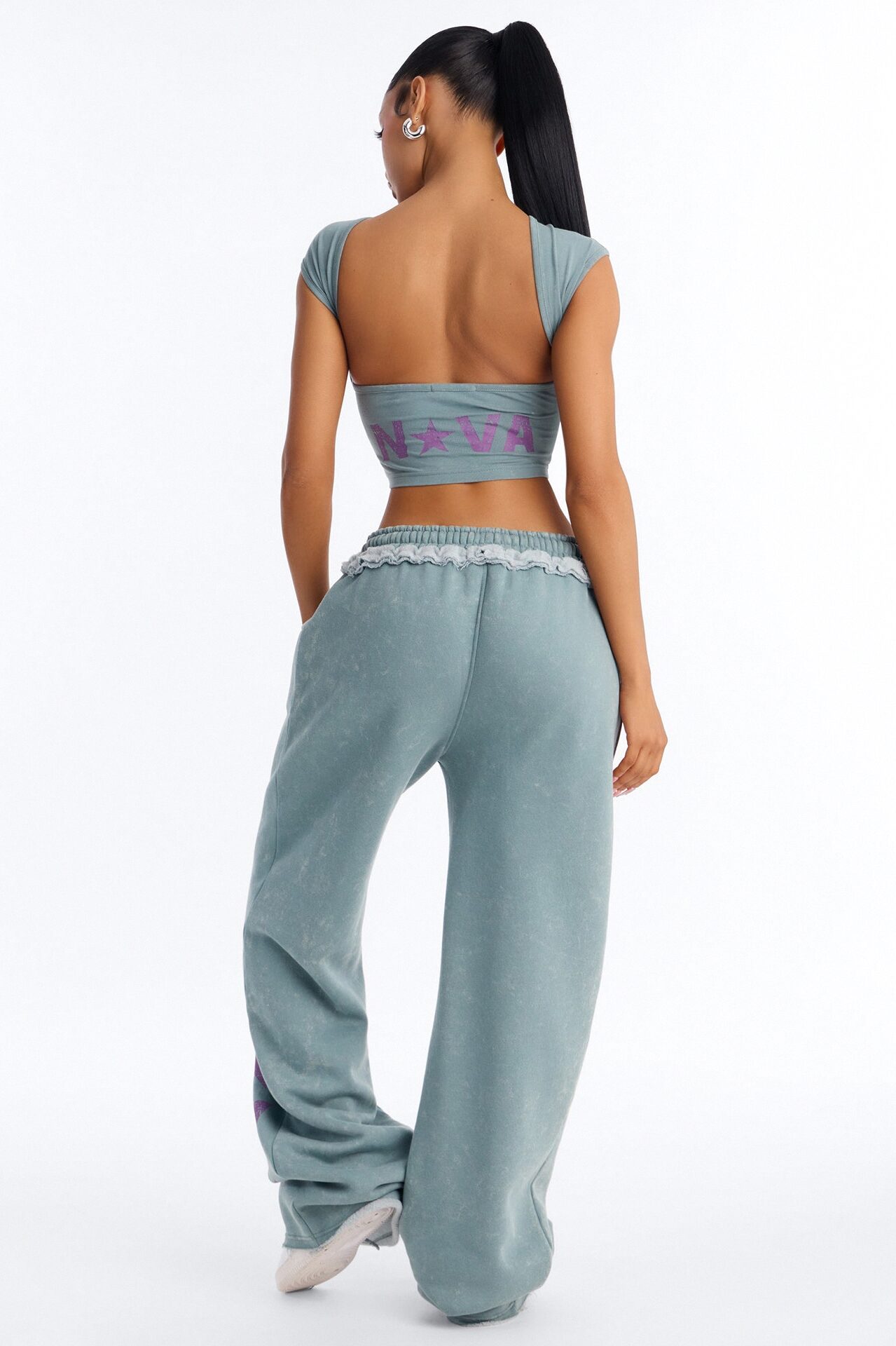 Nova Girl Fleece Pant Set - Sage