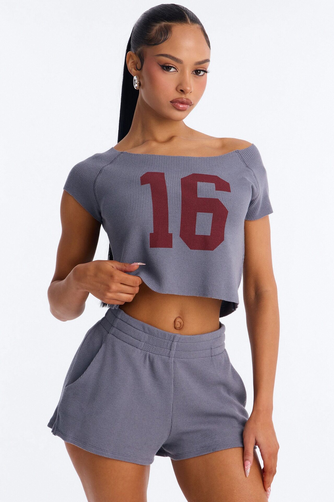 Off Season 16' Waffle Short Set - Slate Blue