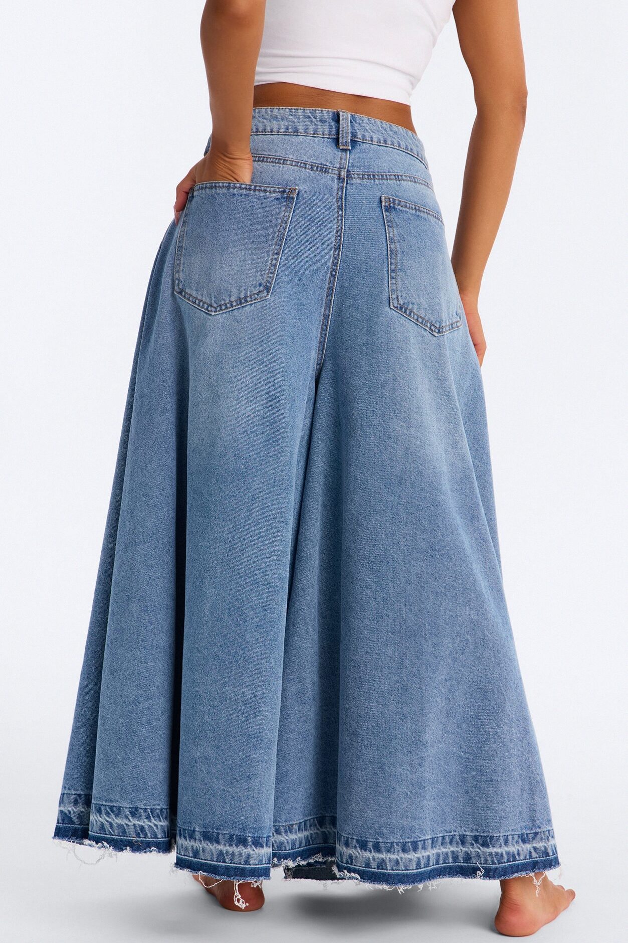 Naples Denim Culotte Jeans - Medium Wash