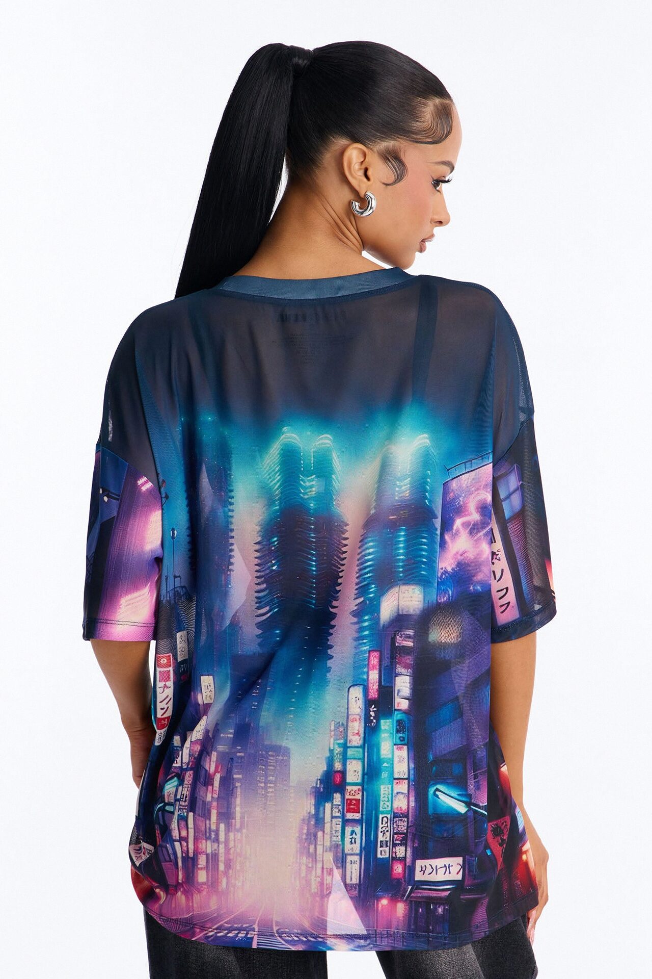 Tokyo Japan Mesh Tee - Navy/combo