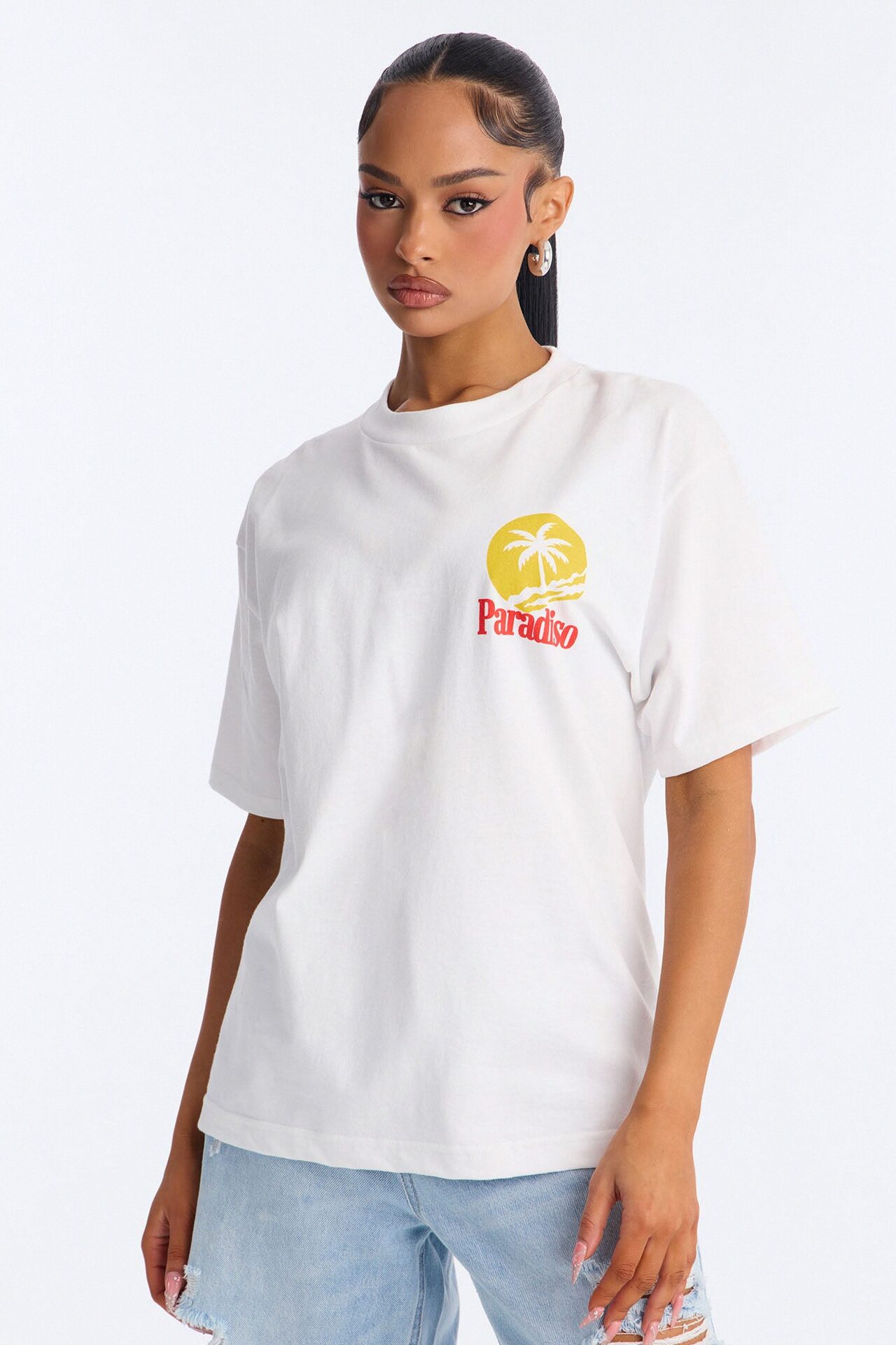 Island Paradiso Boxy Tee - White