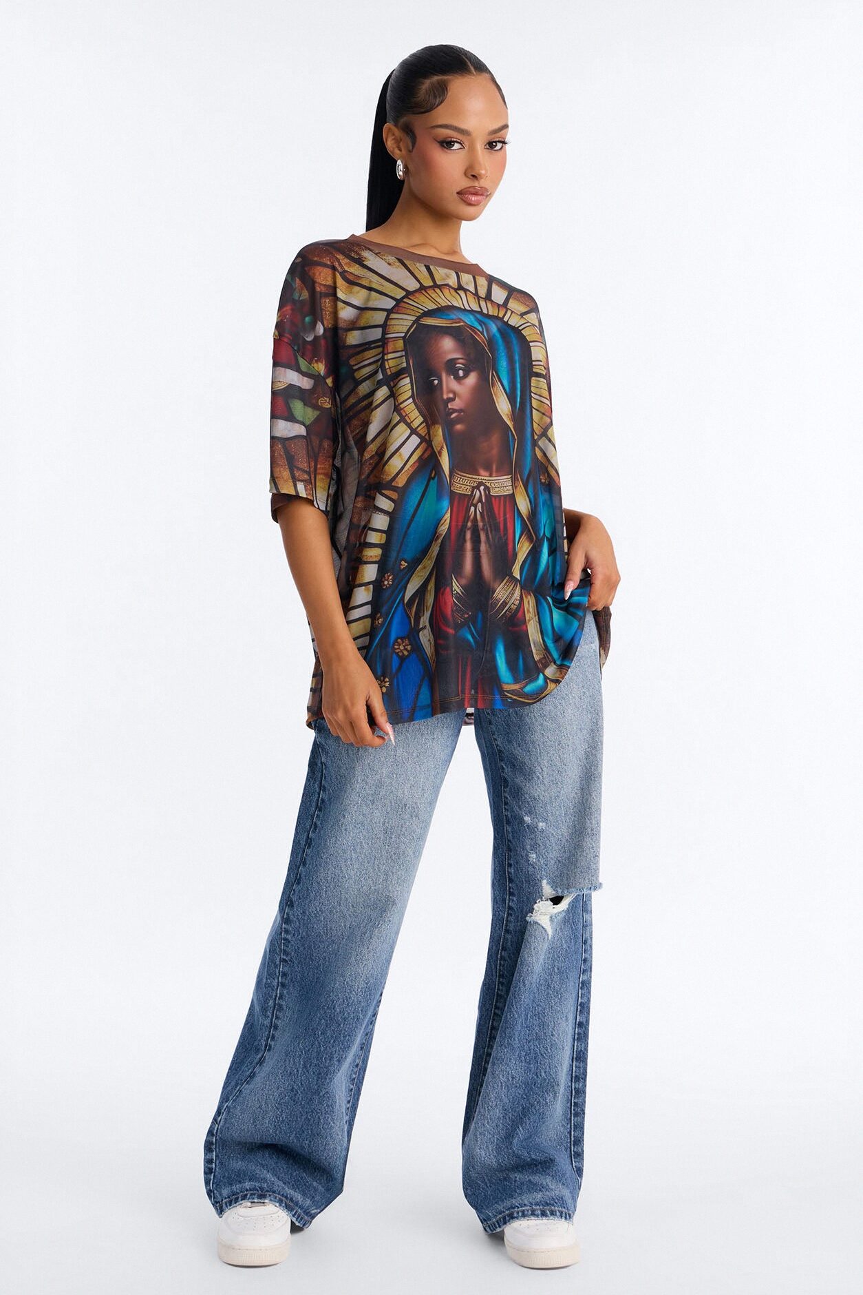 The Religious Women Mesh Tee - Black/combo