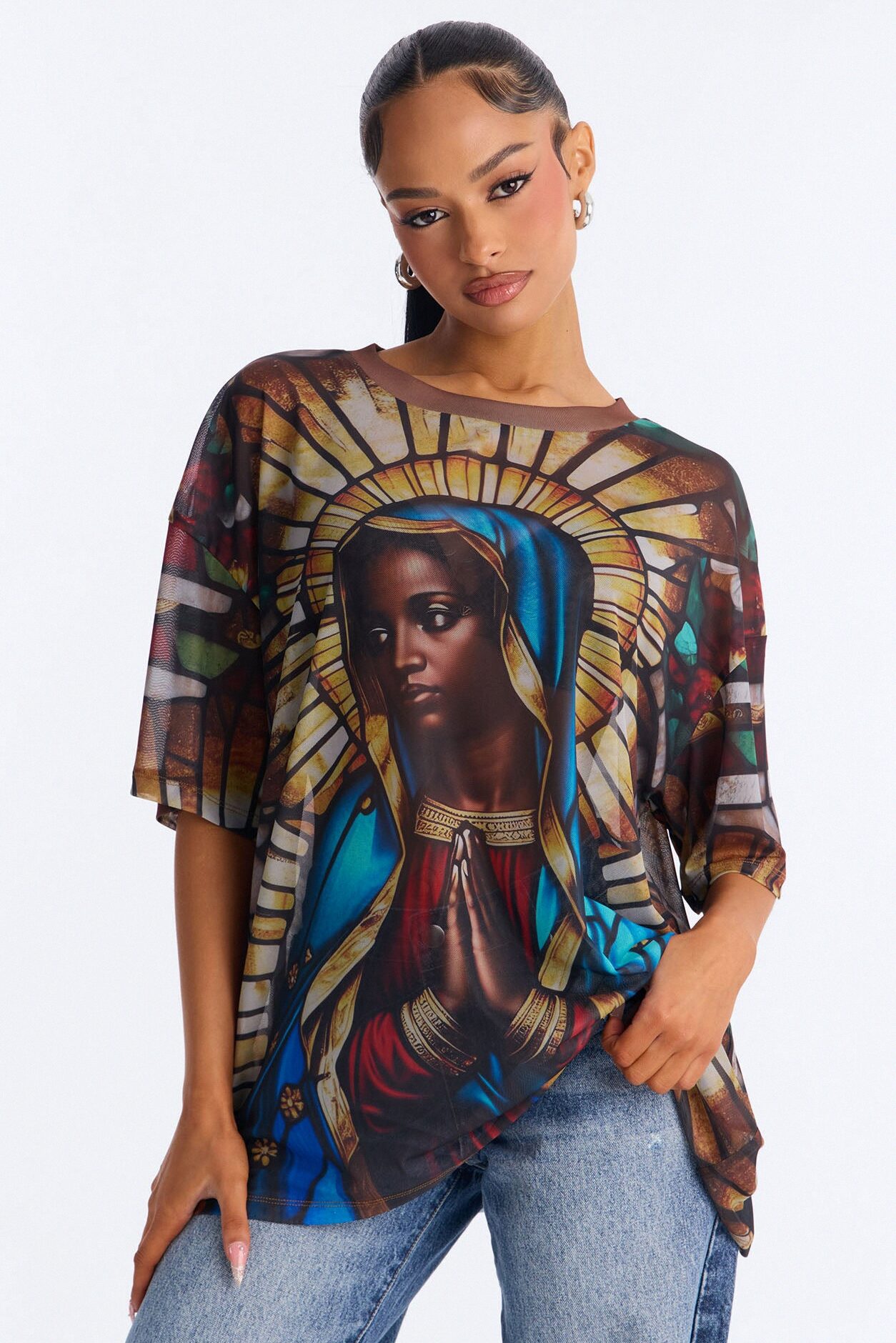 The Religious Women Mesh Tee - Black/combo