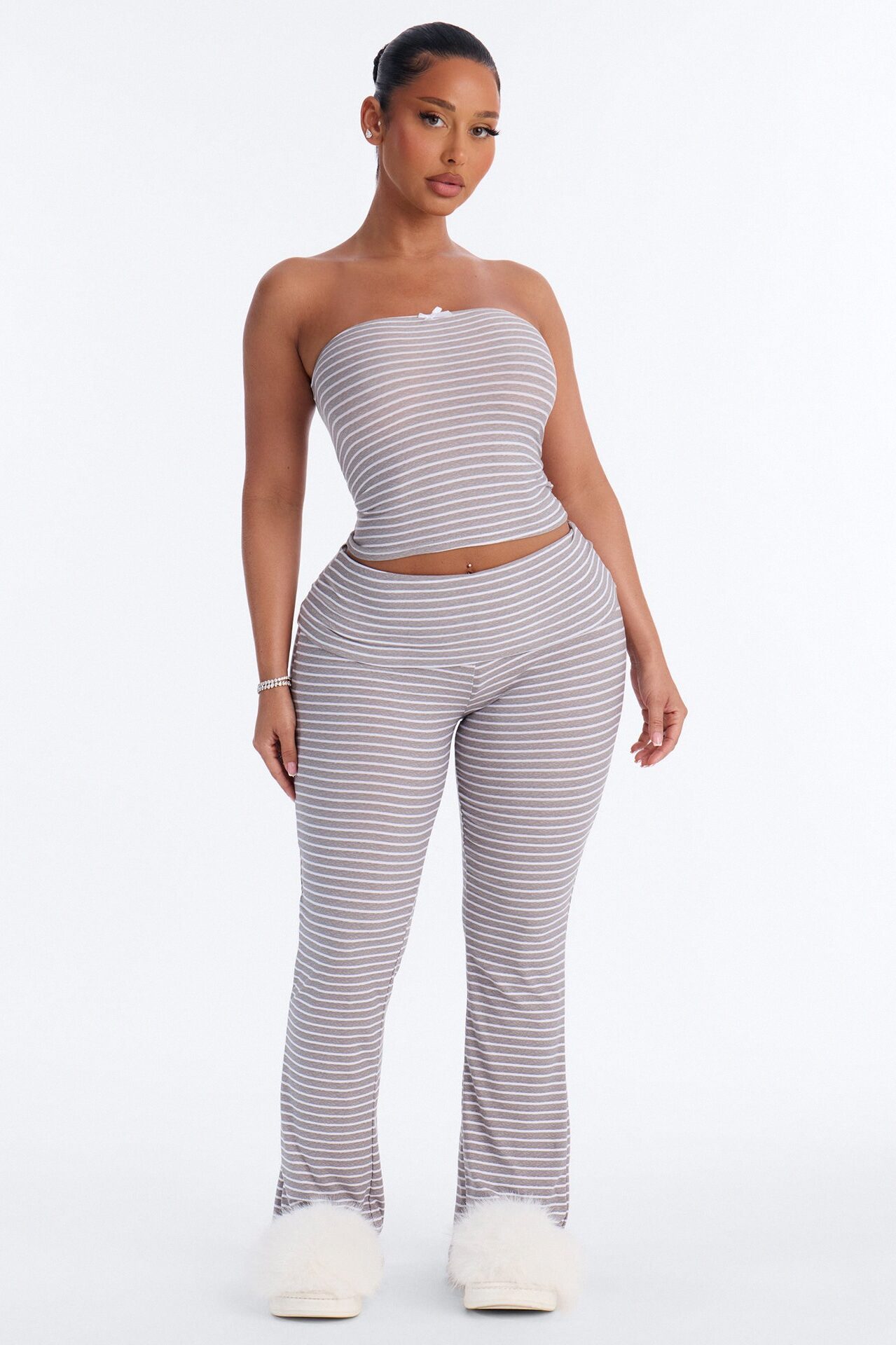 Under The Moonlight 2pc PJ Pant Set - Heather Grey