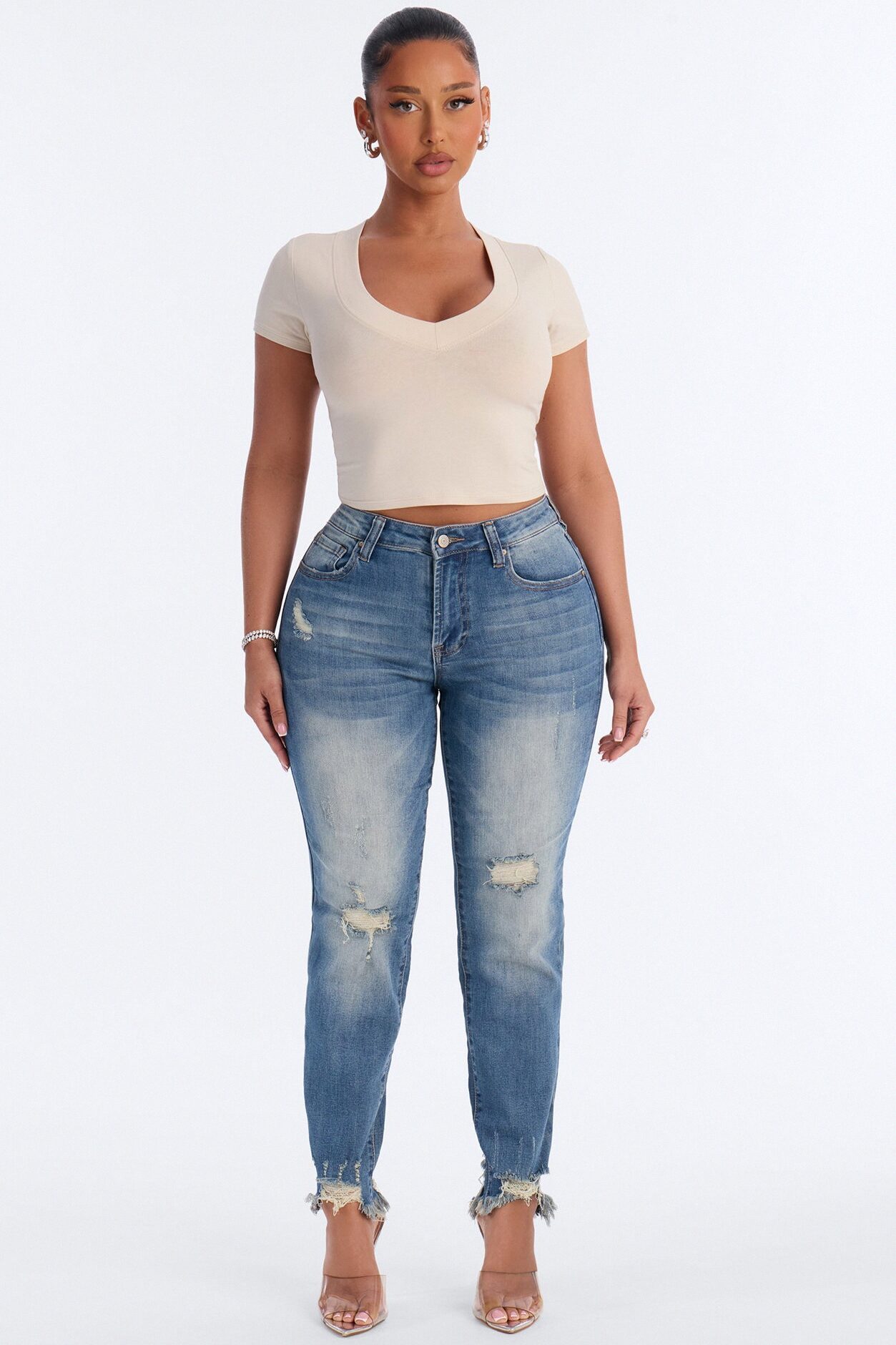 Delaney Short Sleeve Top - Stone