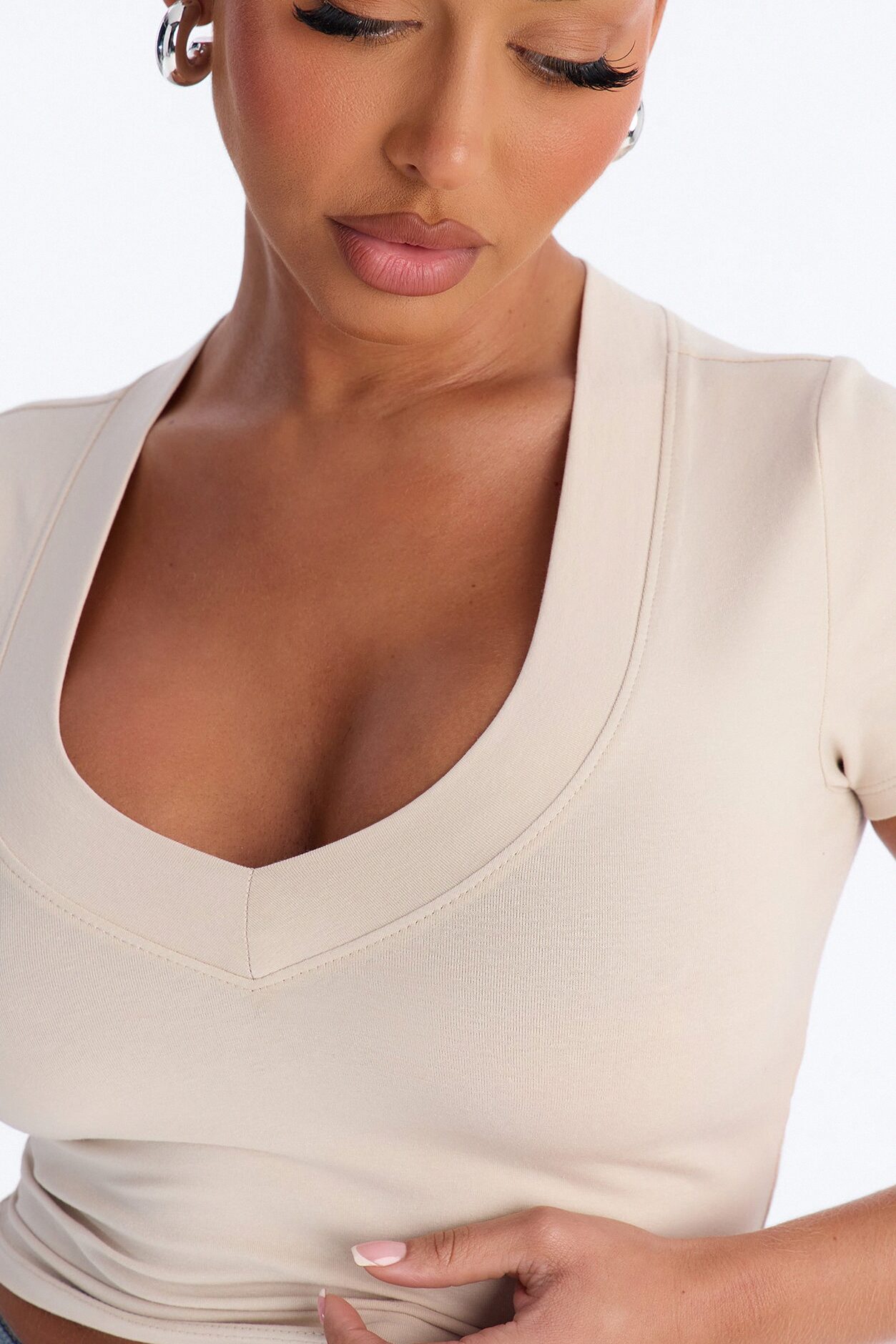Delaney Short Sleeve Top - Stone