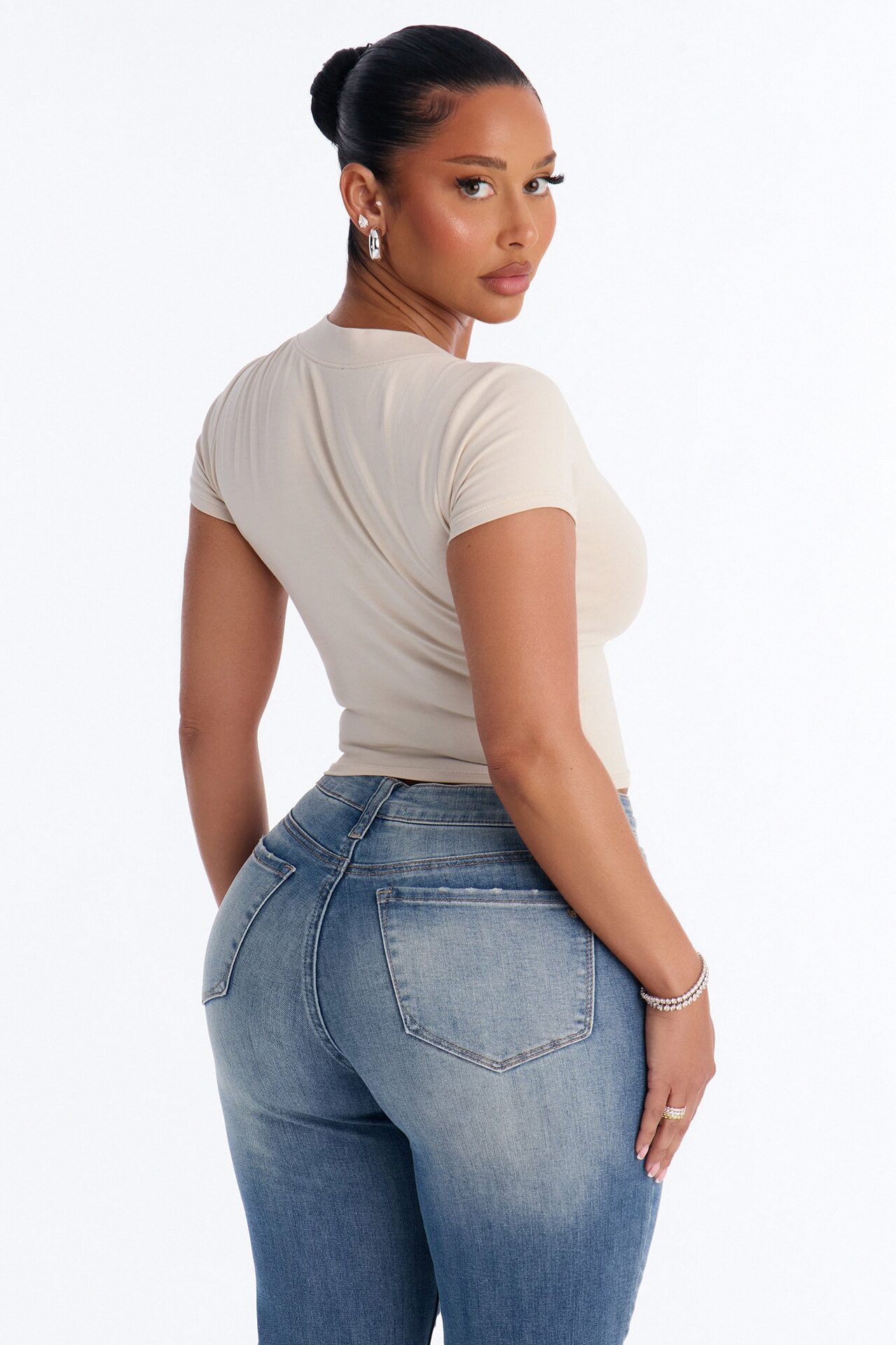 Delaney Short Sleeve Top - Stone