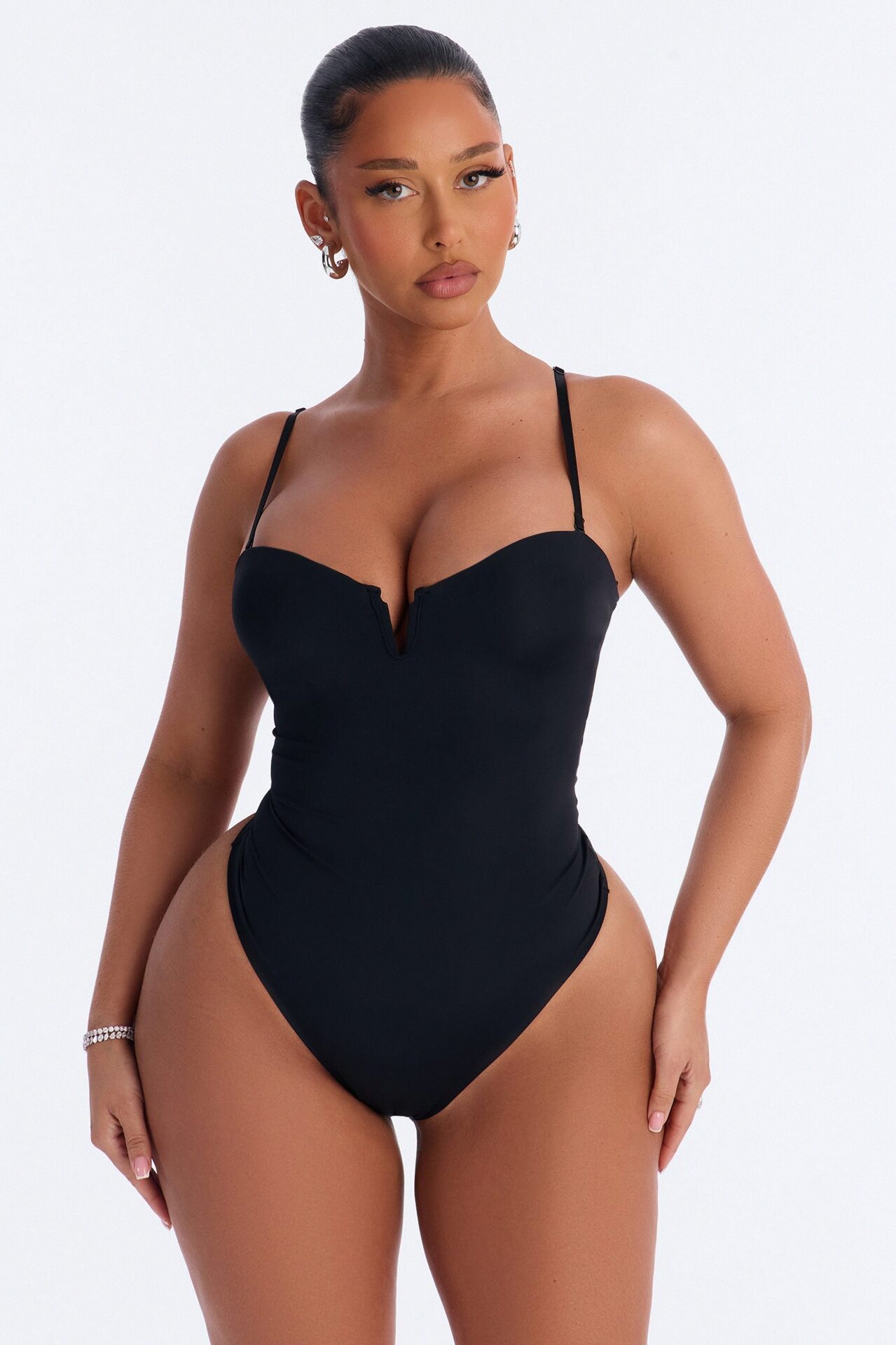 Taylor Sweetheart Padded U-Wire Sleeveless Bodysuit - Black