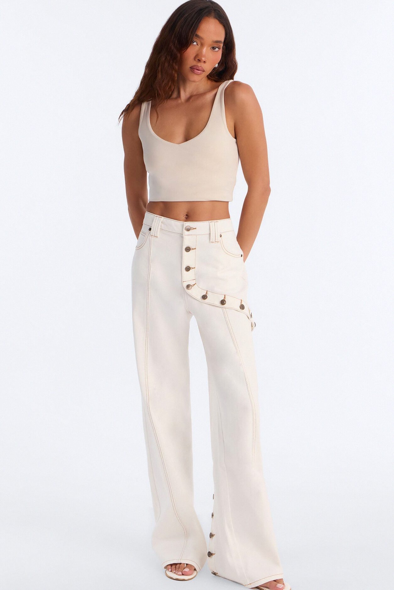 Quinn Double Lined Tank Top - Stone