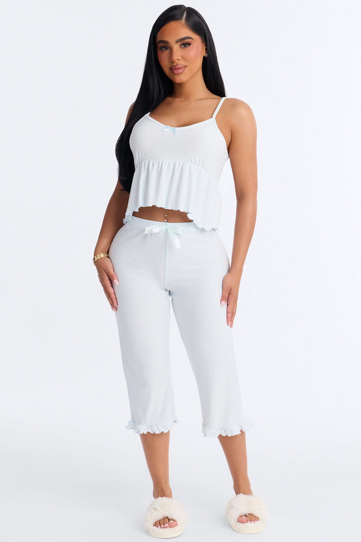 Rest And Be Thankful PJ Pant Set - Light Blue