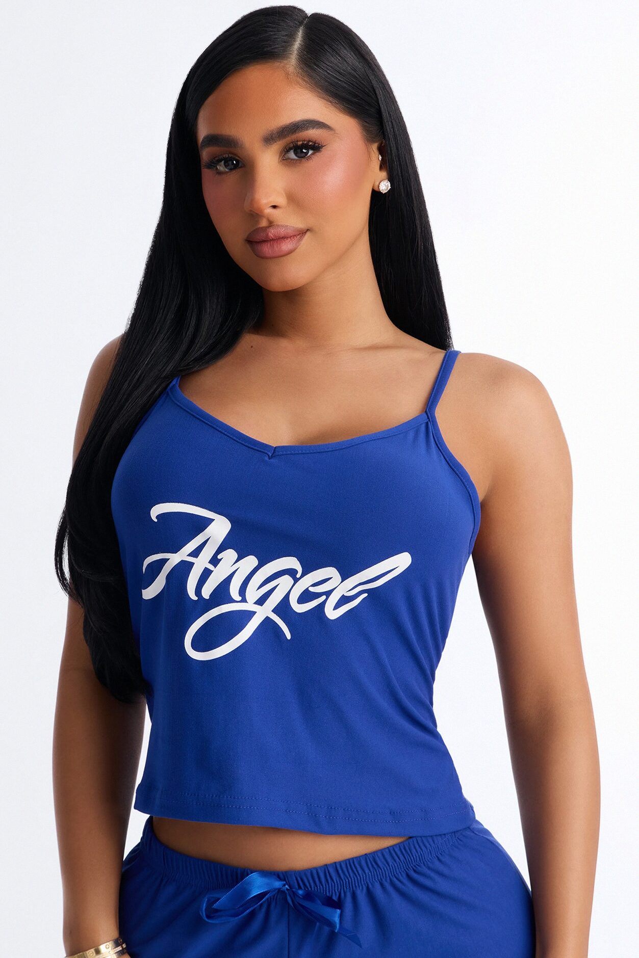 She's An Angel 2pc Ruffle PJ Short Set - Blue