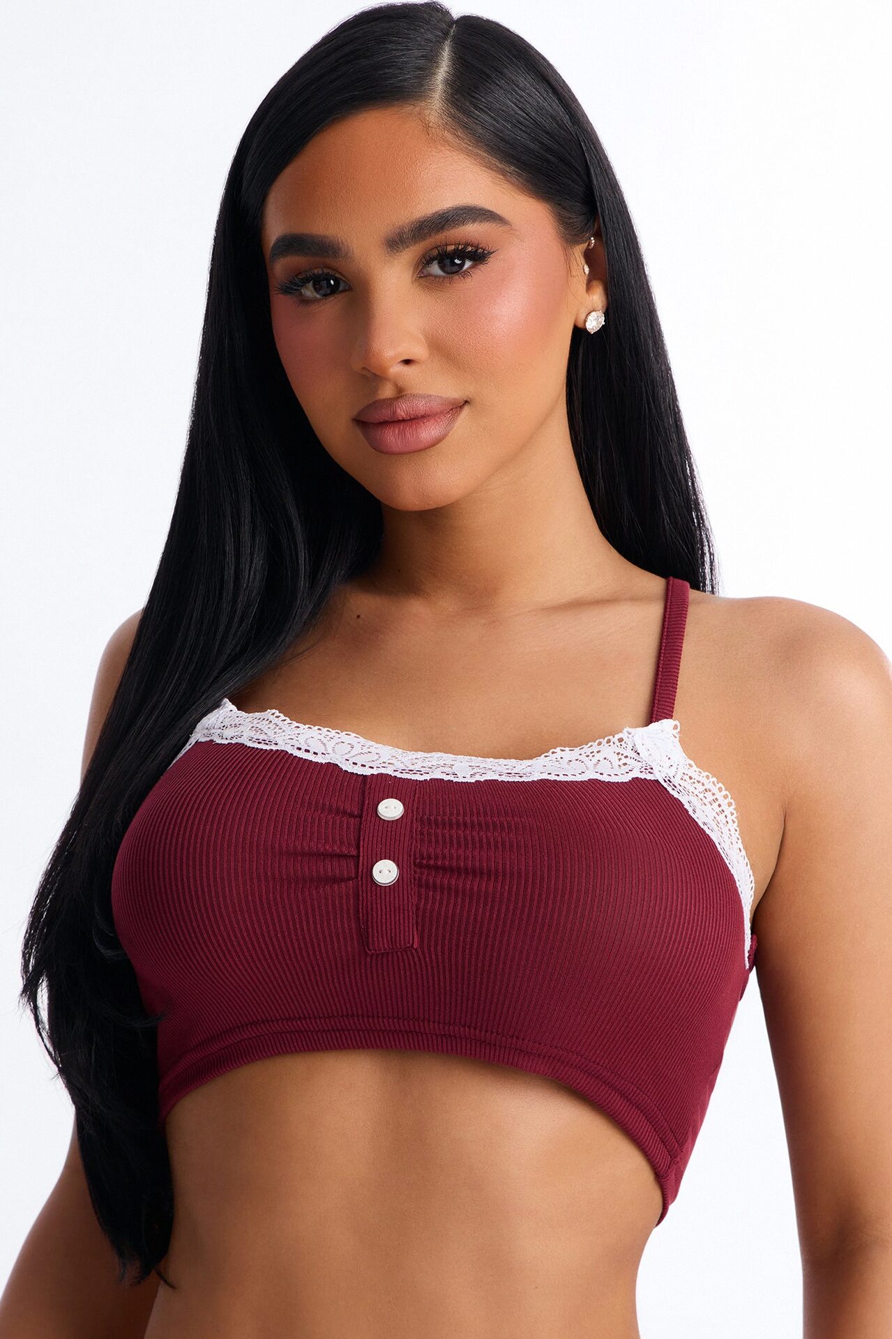 Late Night Calls Ribbed PJ Short Set - Burgundy