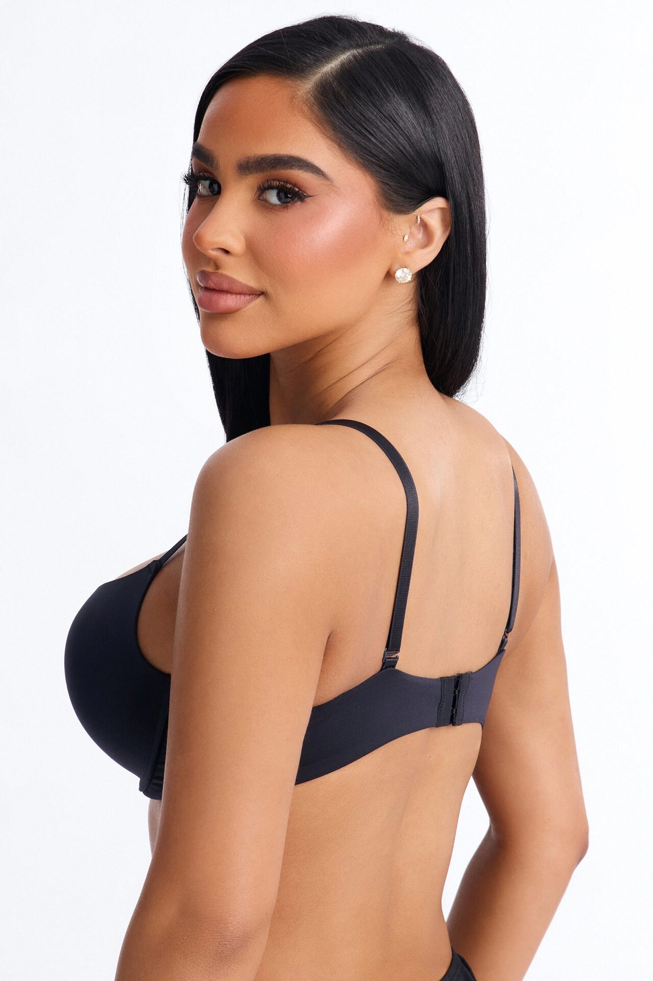Flexible Fit Comfort Stretch Push Up Bra - Black